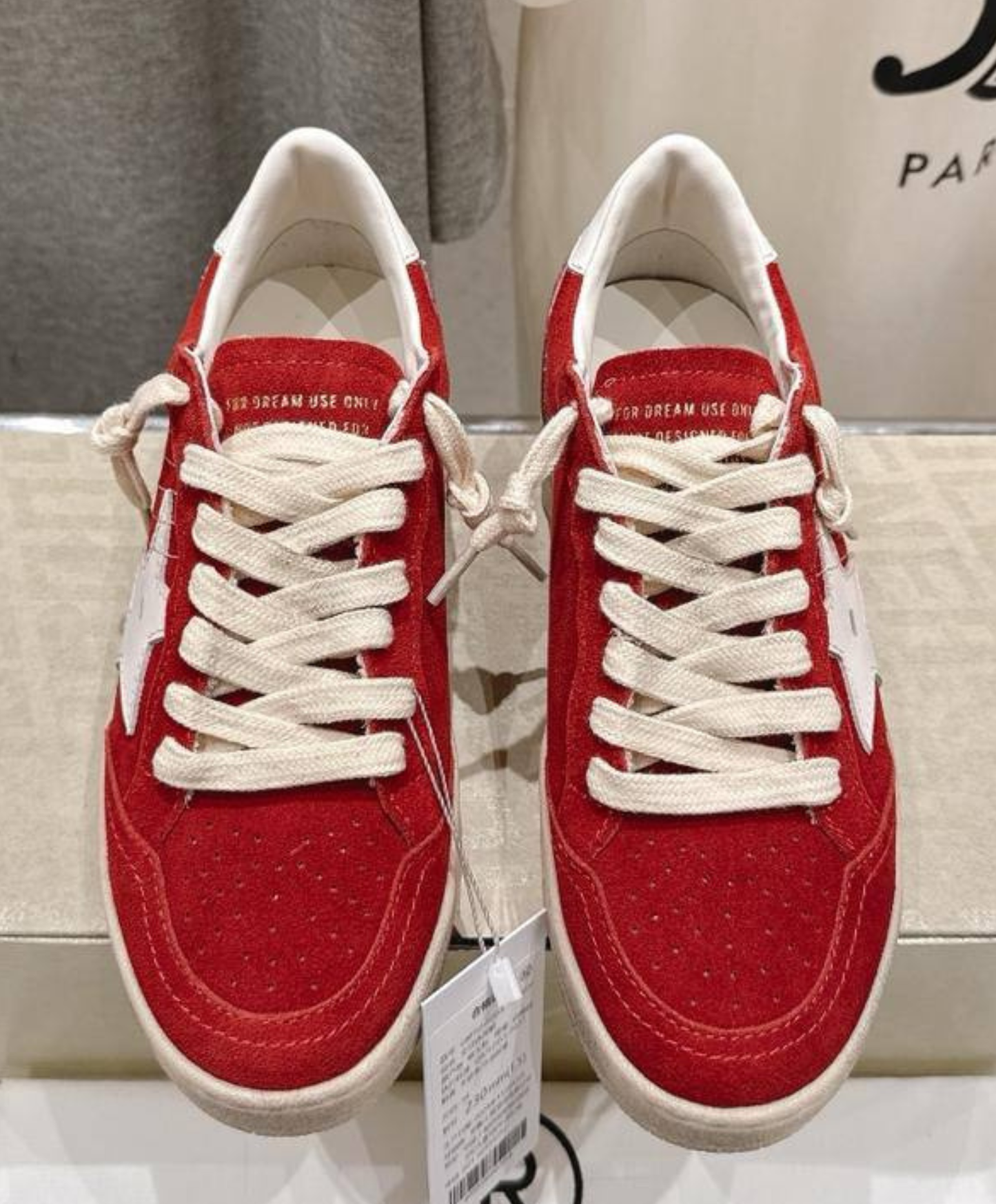 Golden Goose Ball Star Vivid Red Suede