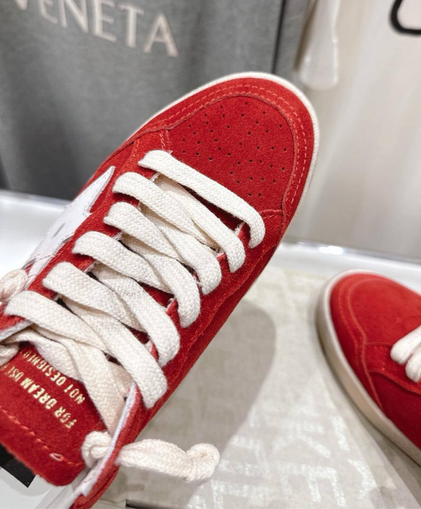 Golden Goose Ball Star Vivid Red Suede