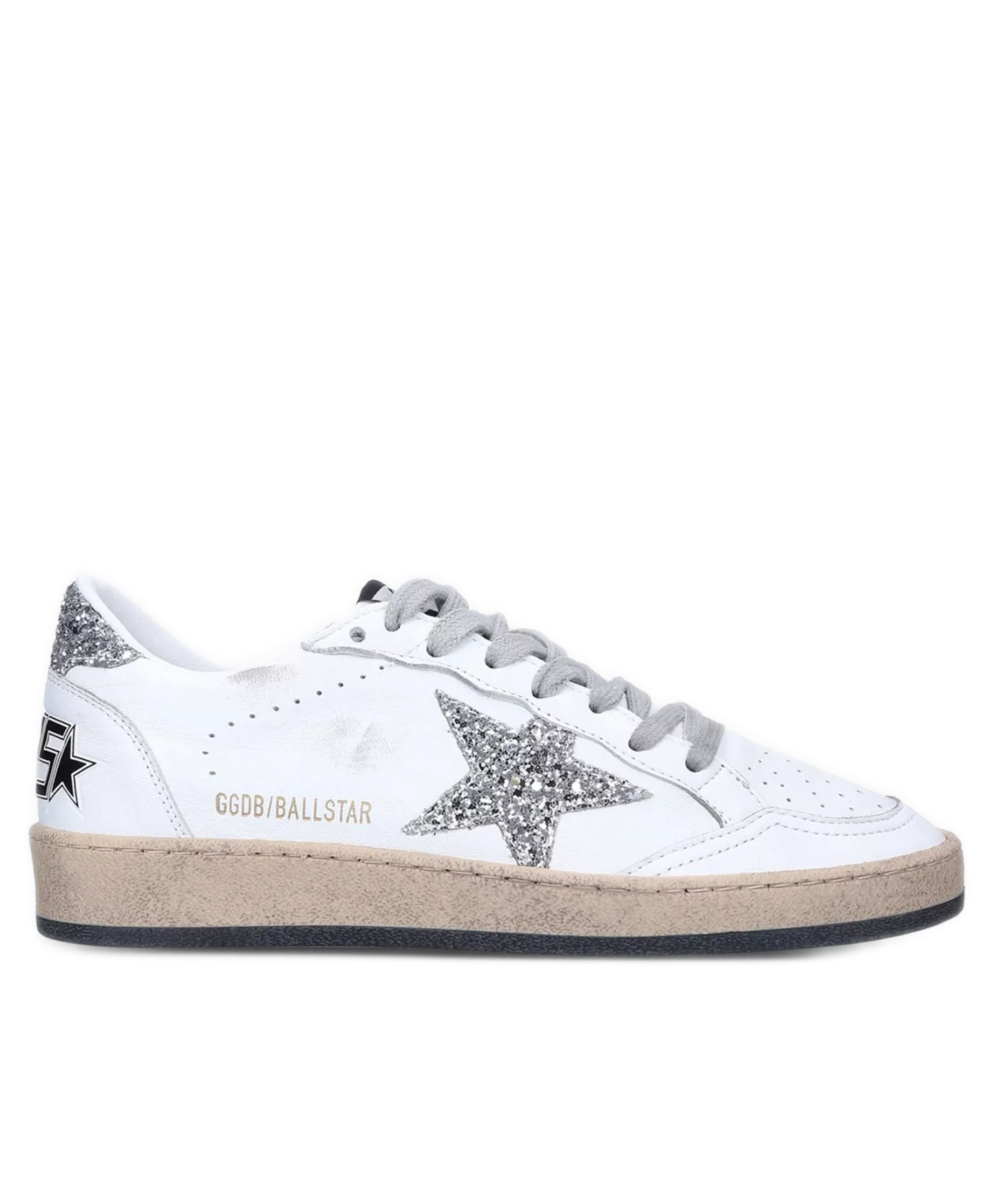 Golden Goose Ball Star White & Silver Glitter