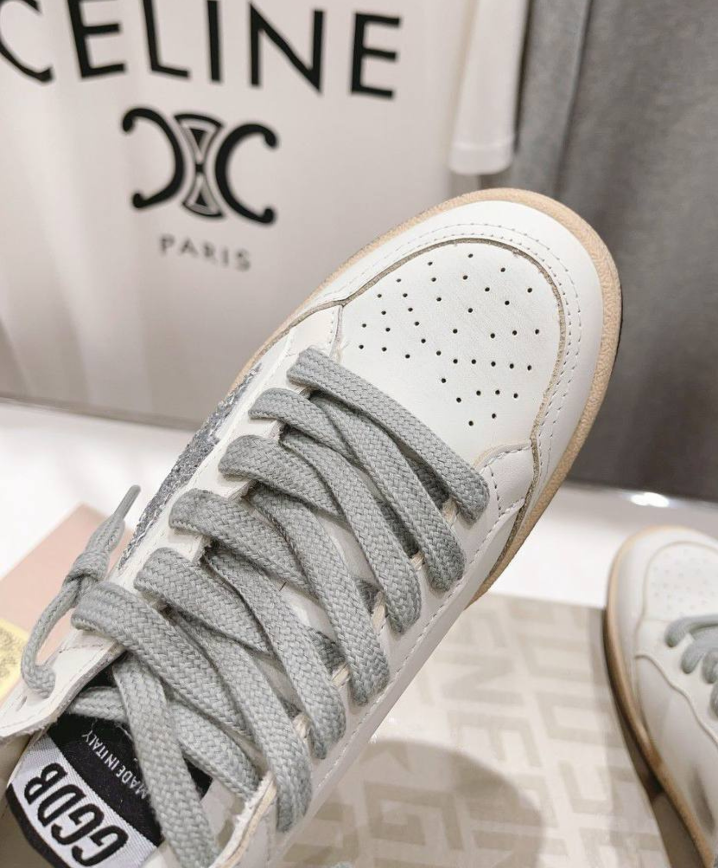 Golden Goose Ball Star White & Silver Glitter