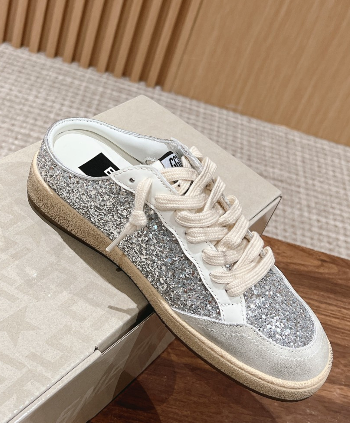 Golden Goose Sabot Glitter Ball Star
