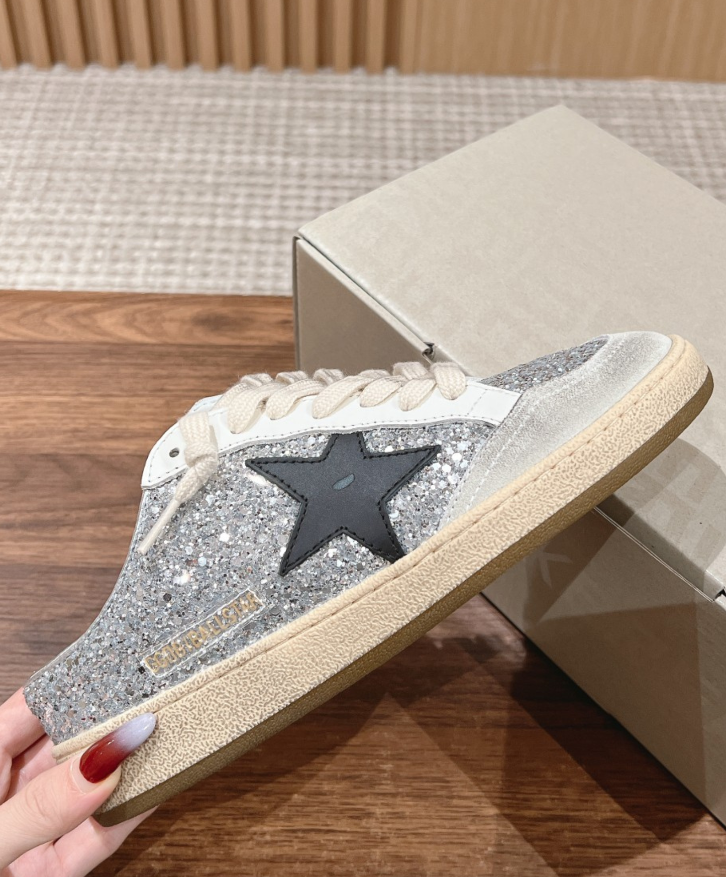 Golden Goose Sabot Glitter Ball Star