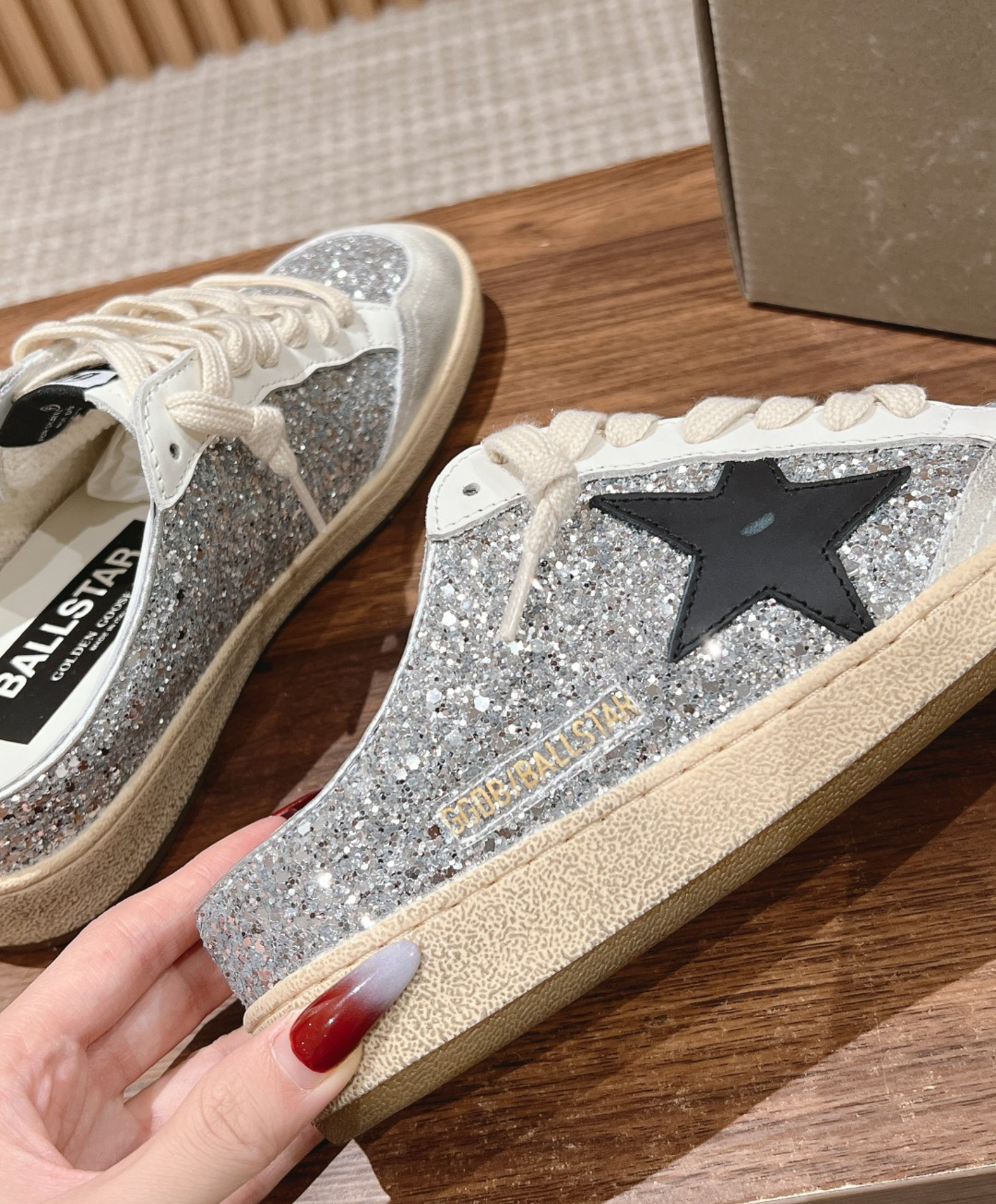 Golden Goose Sabot Glitter Ball Star