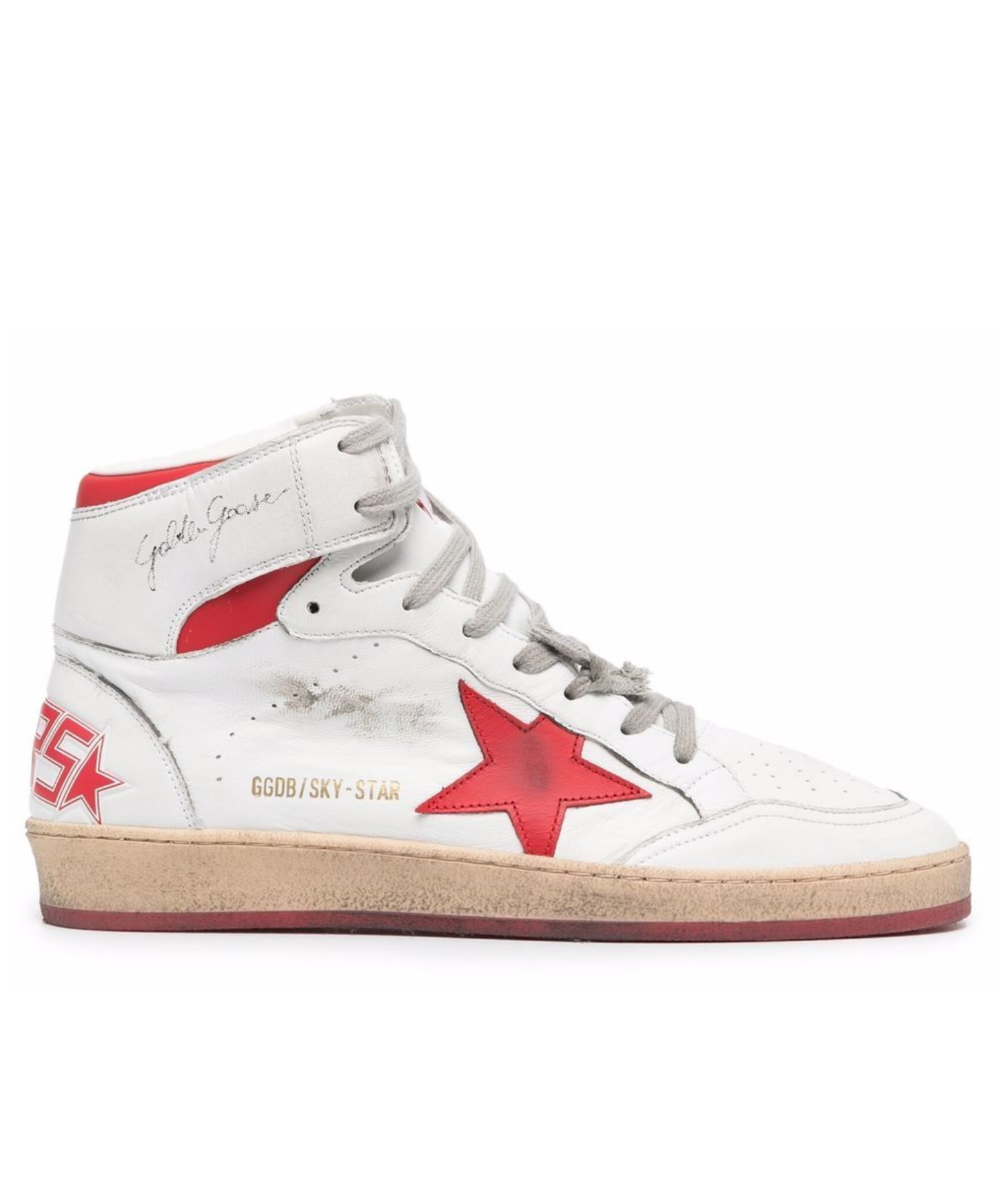 Golden Goose Sky-Star High-Top White & Red