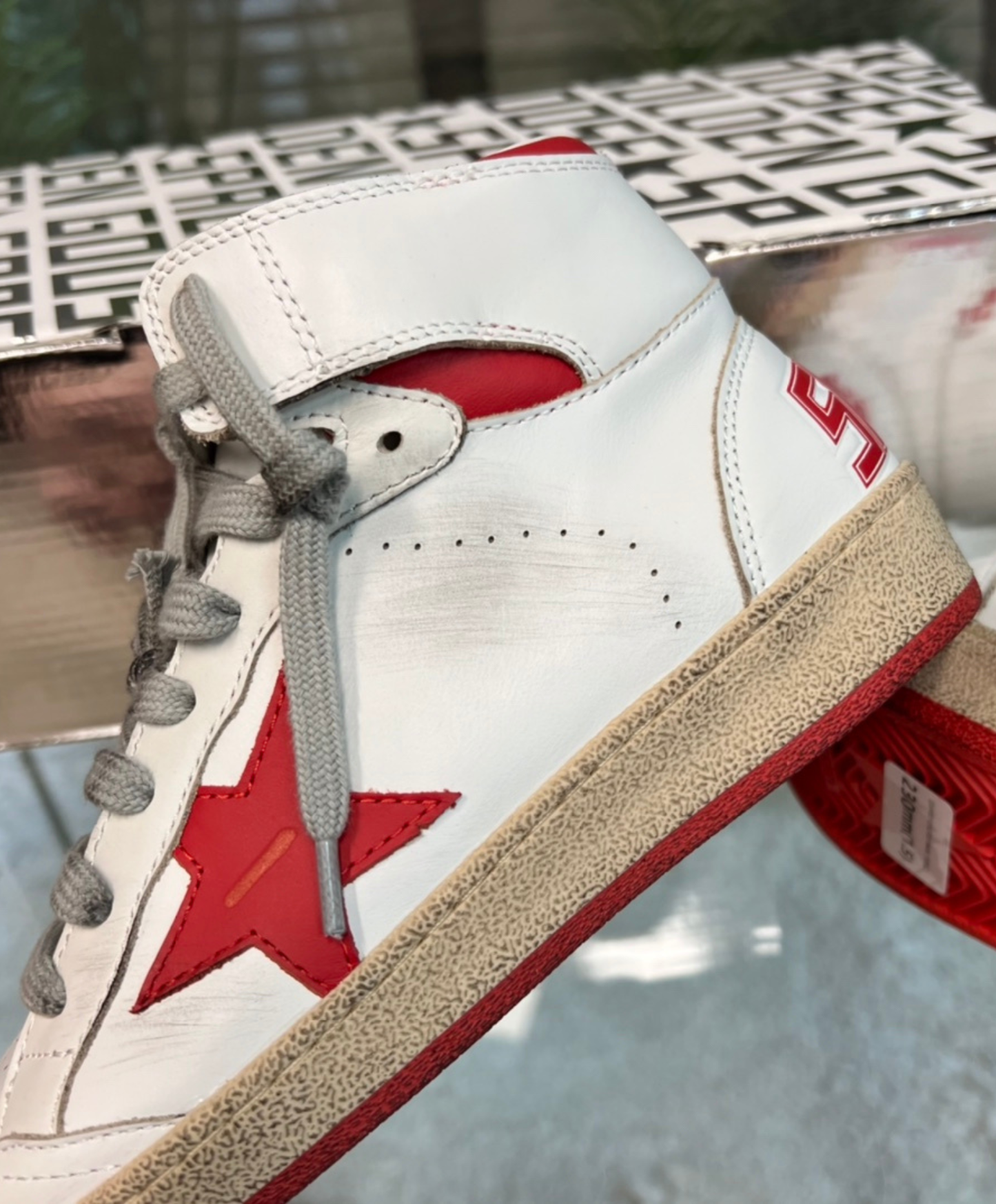Golden Goose Sky-Star High-Top White & Red