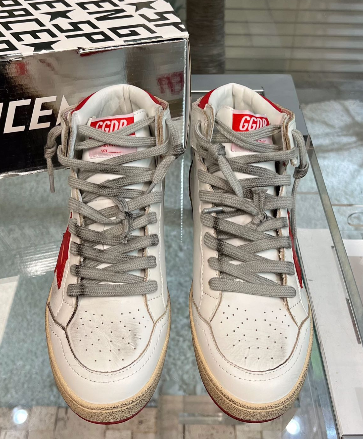 Golden Goose Sky-Star High-Top White & Red