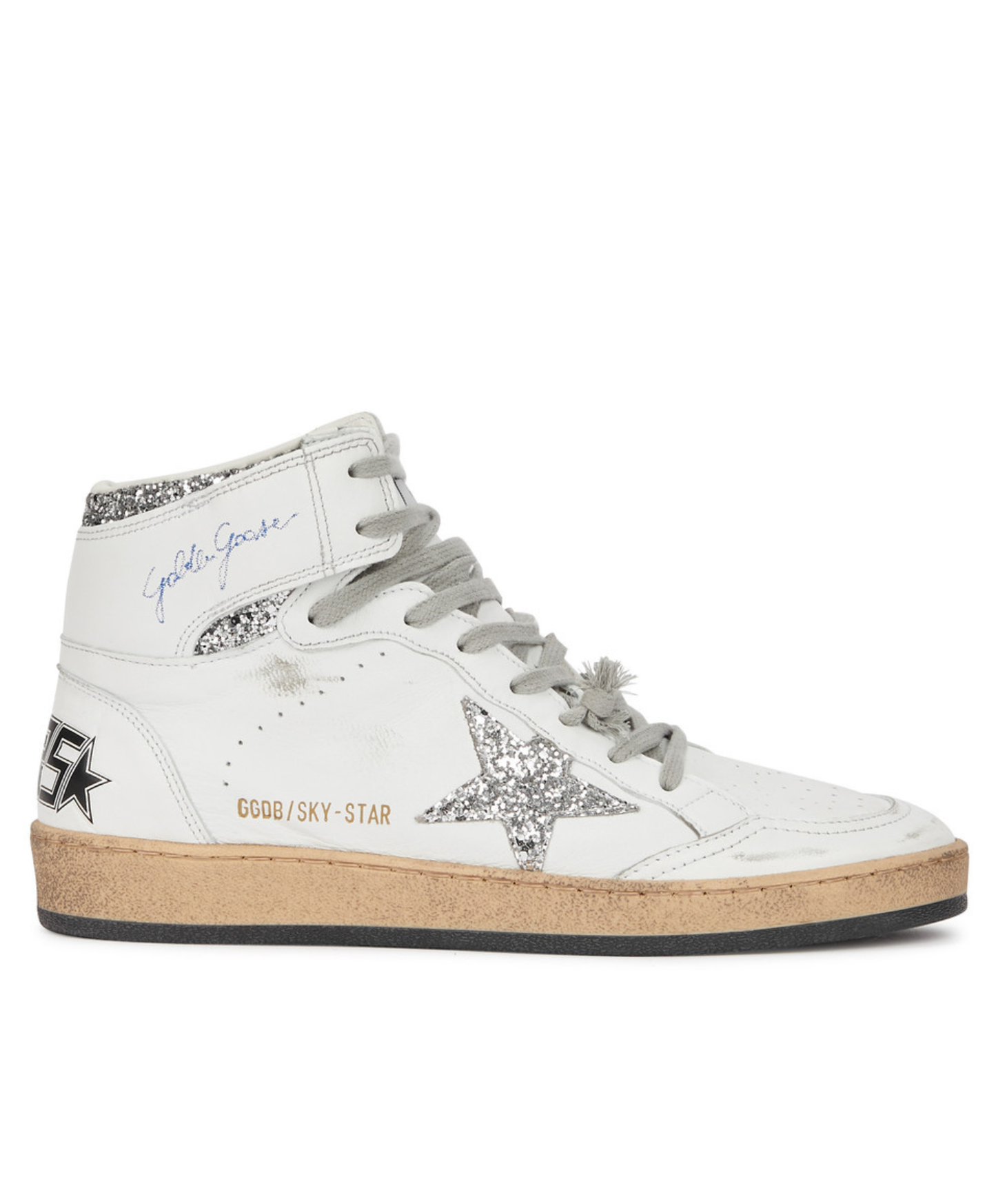 Golden Goose Sky-Star High-Top Silver Glitter