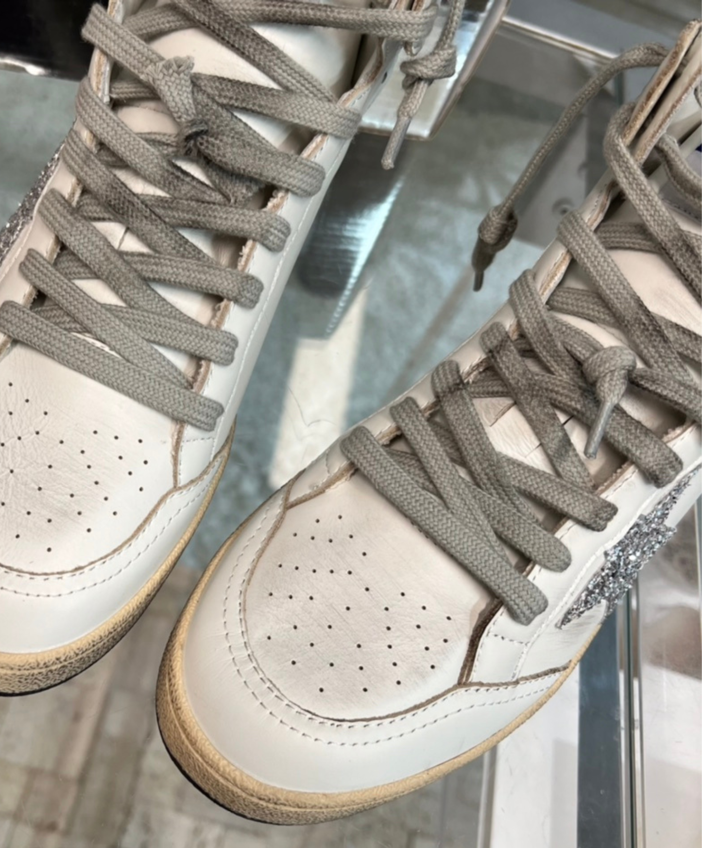 Golden Goose Sky-Star High-Top Silver Glitter