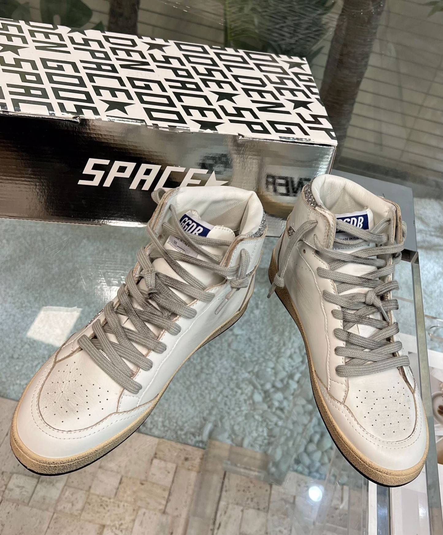 Golden Goose Sky-Star High-Top Silver Glitter