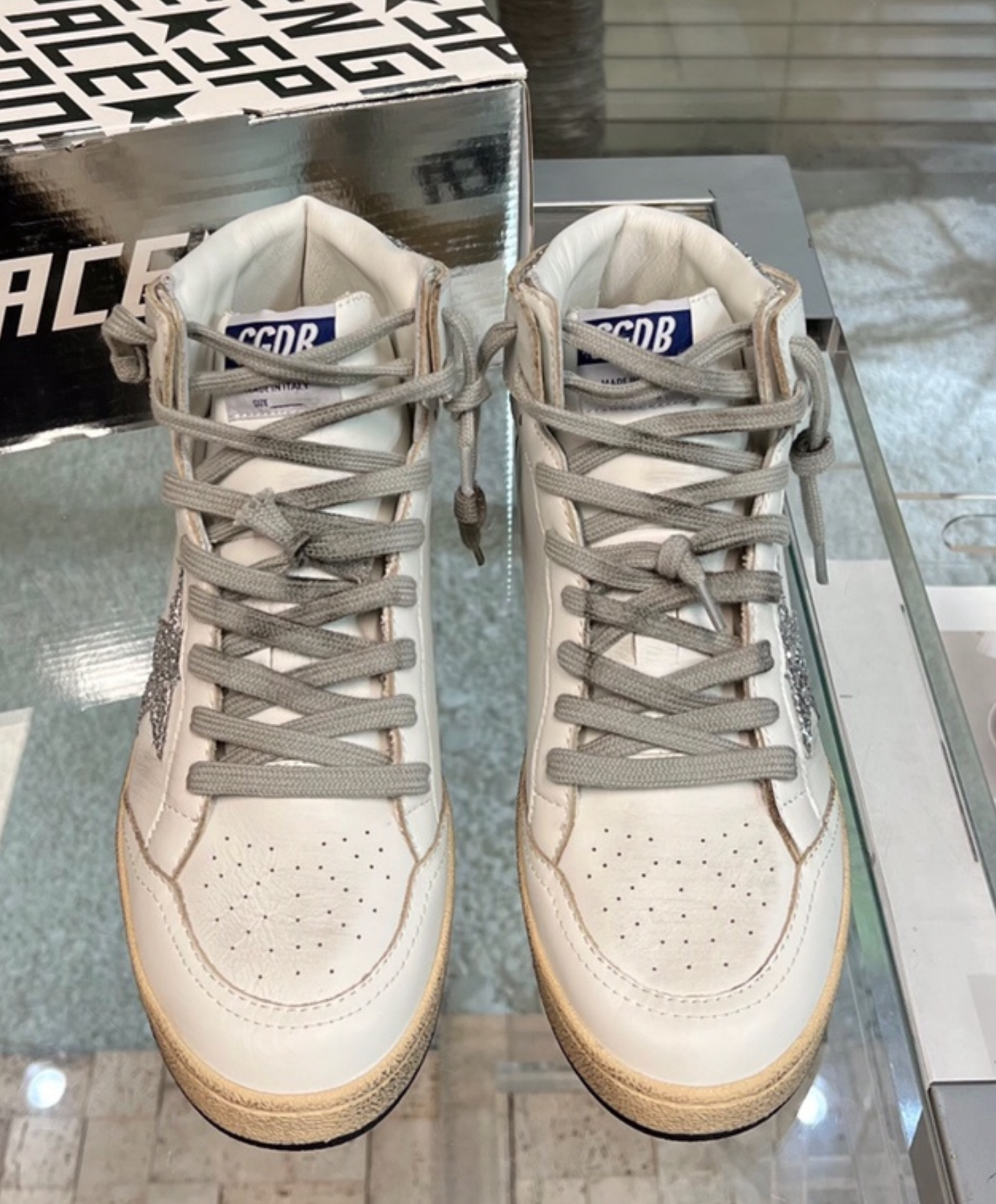 Golden Goose Sky-Star High-Top Silver Glitter