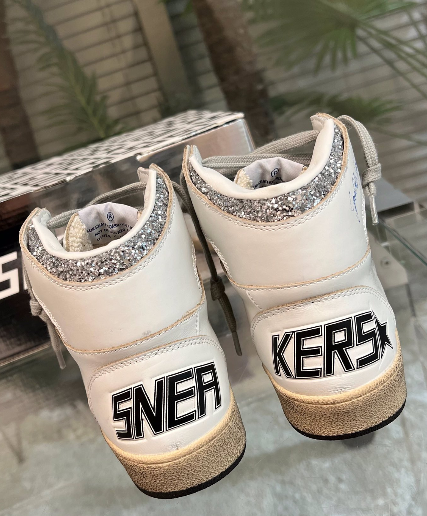 Golden Goose Sky-Star High-Top Silver Glitter