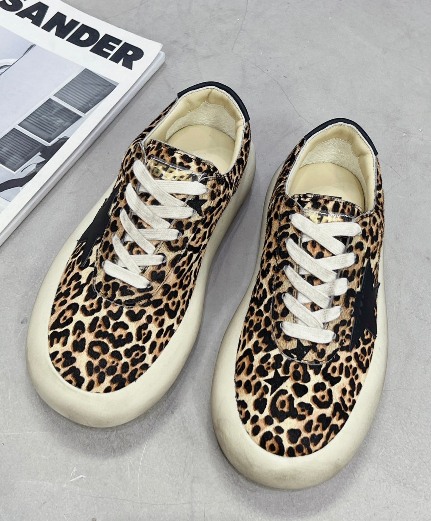 Golden Goose Space Star Leopard Noir