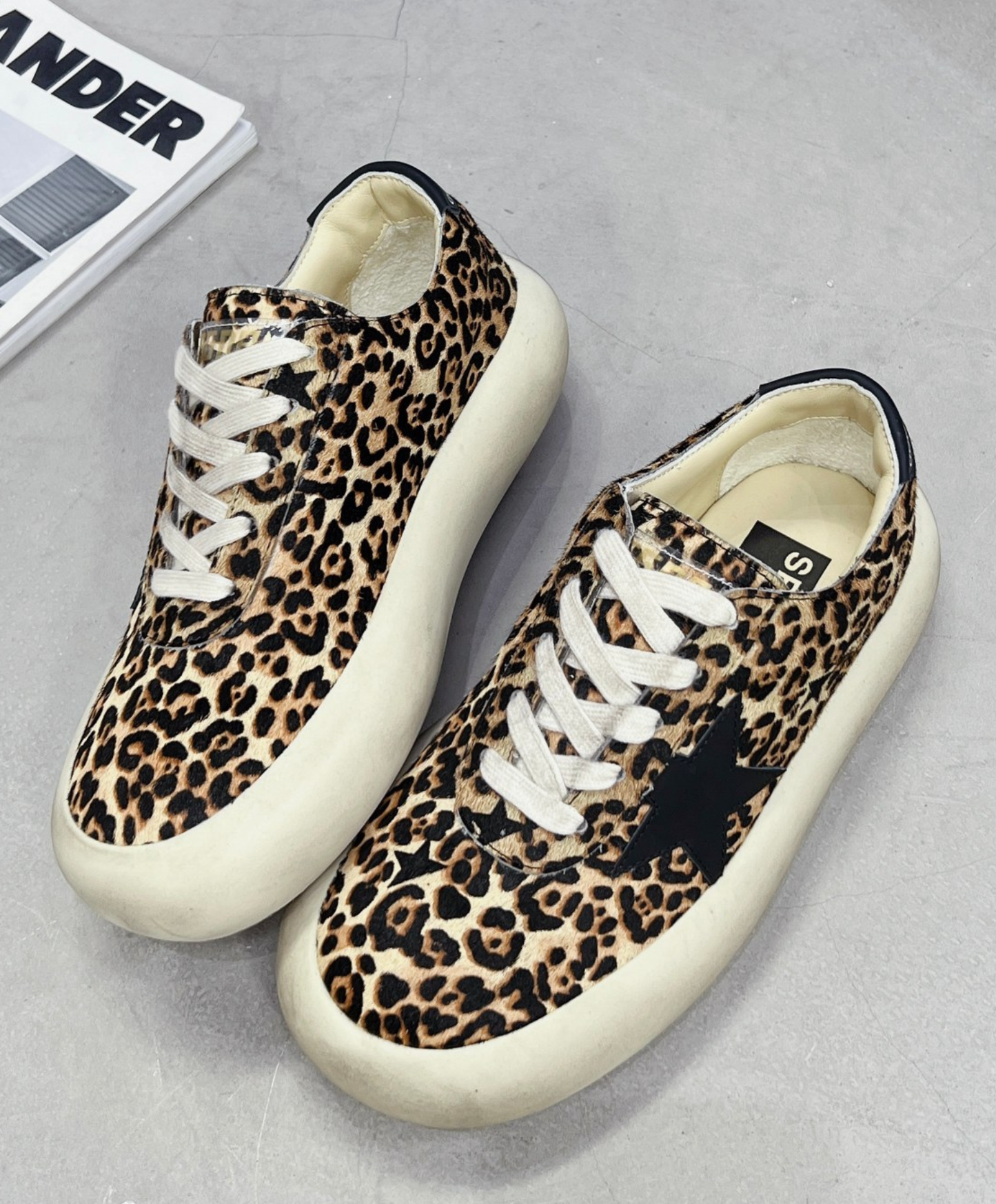 Golden Goose Space Star Leopard Noir