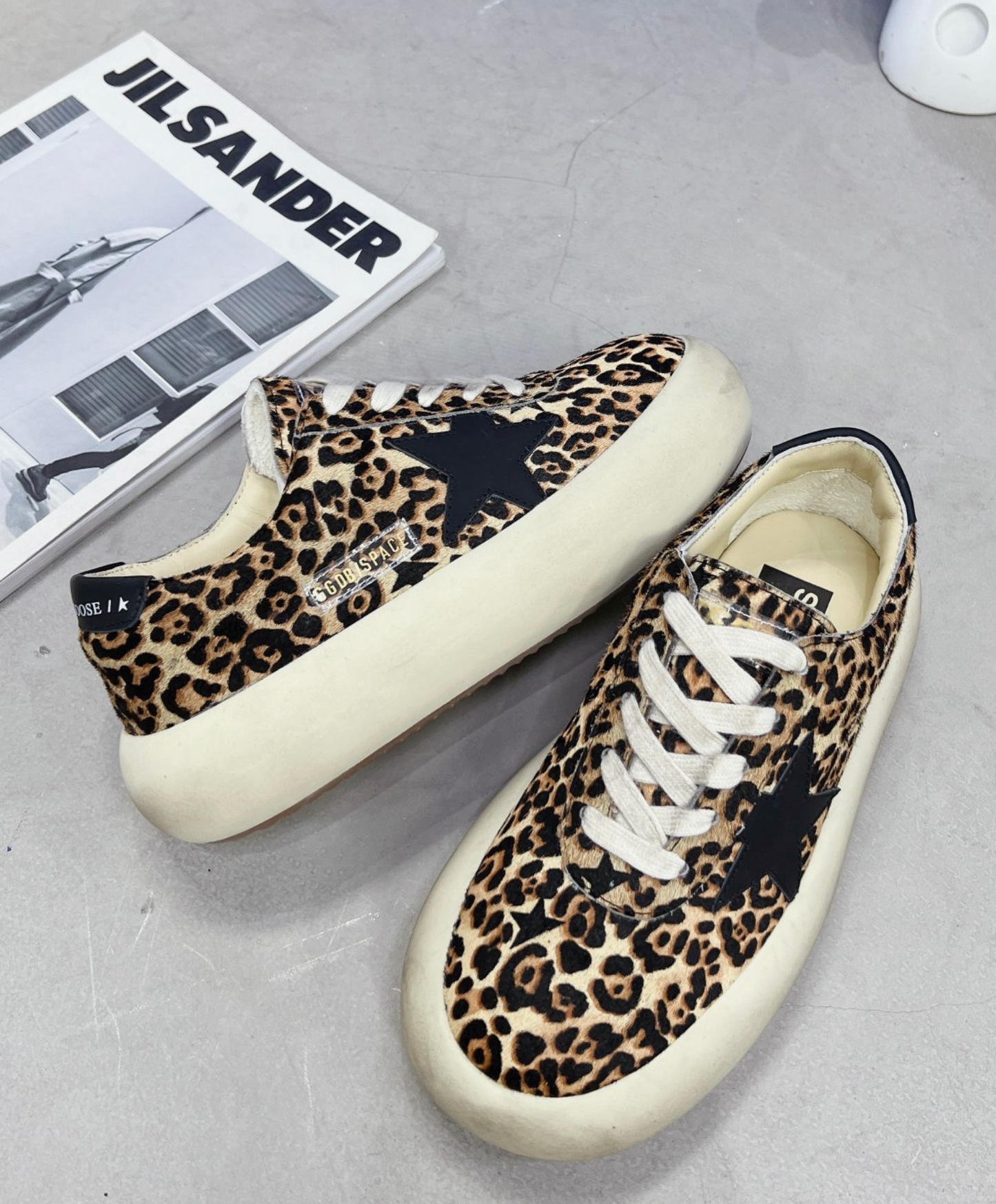 Golden Goose Space Star Leopard Noir