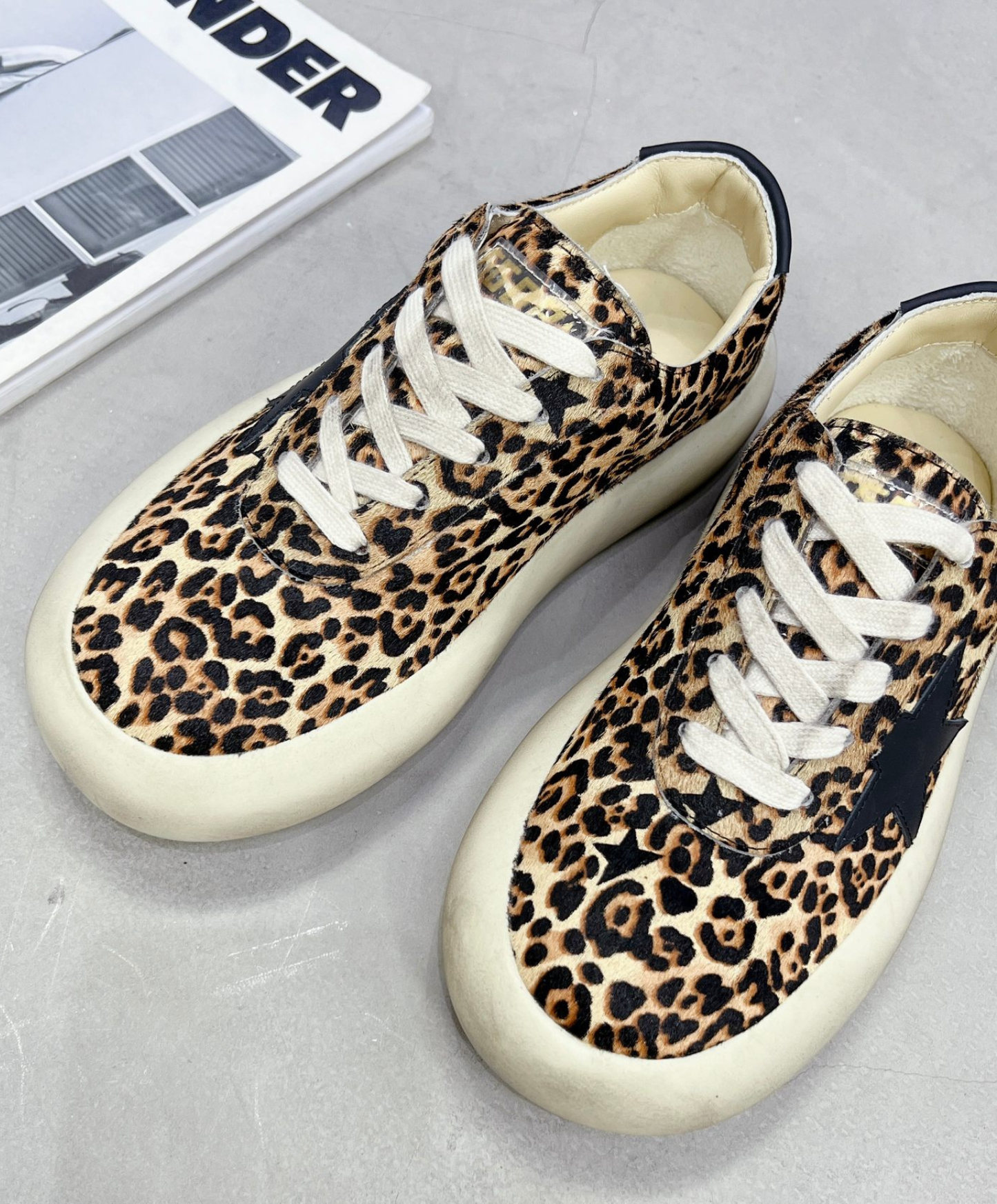 Golden Goose Space Star Leopard Noir
