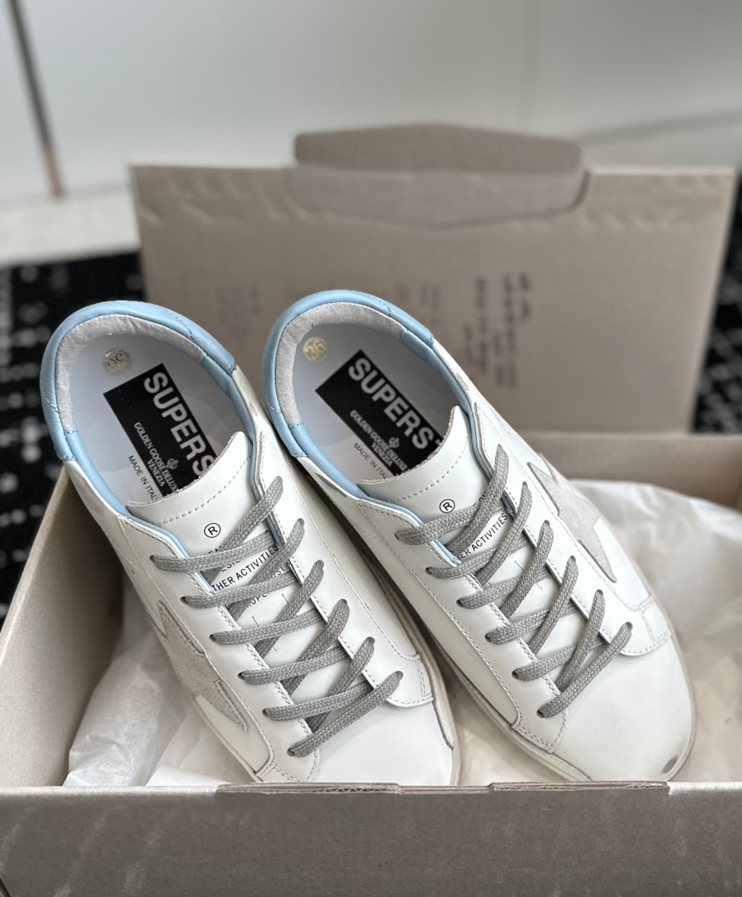 Golden Goose Super-Star Light Blue Heel
