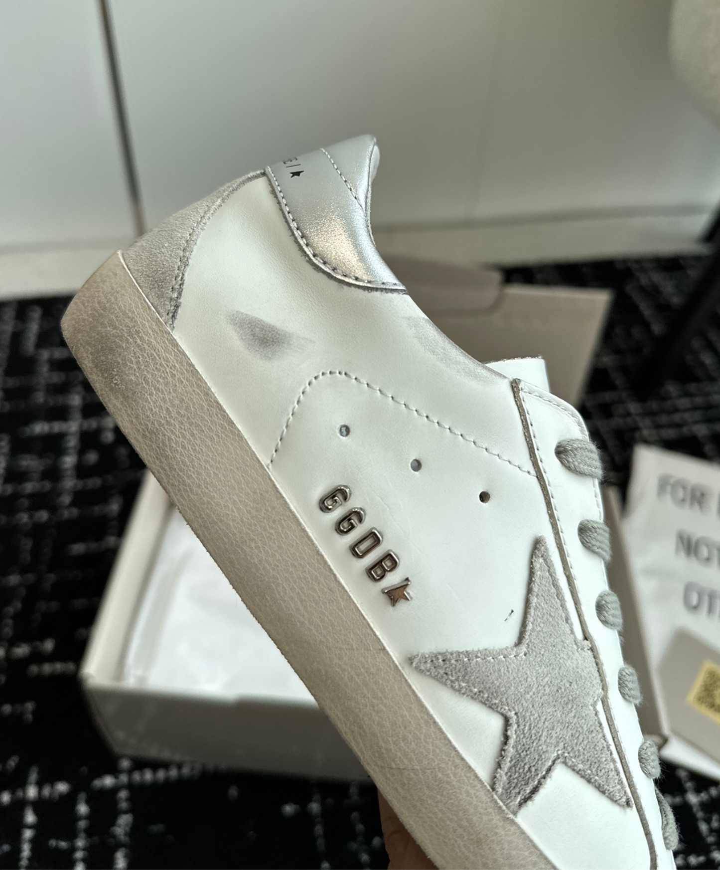 Golden Goose Super-Star Silver Metallic Heel