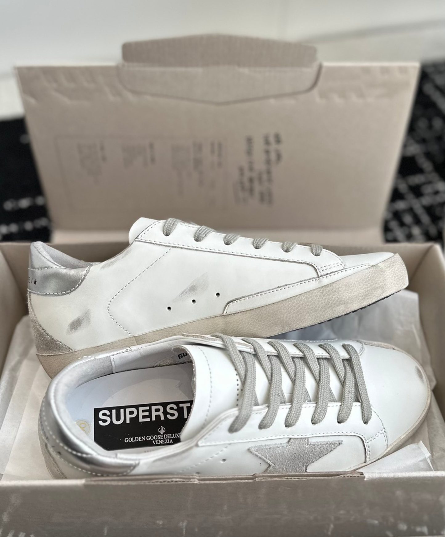 Golden Goose Super-Star Silver Metallic Heel