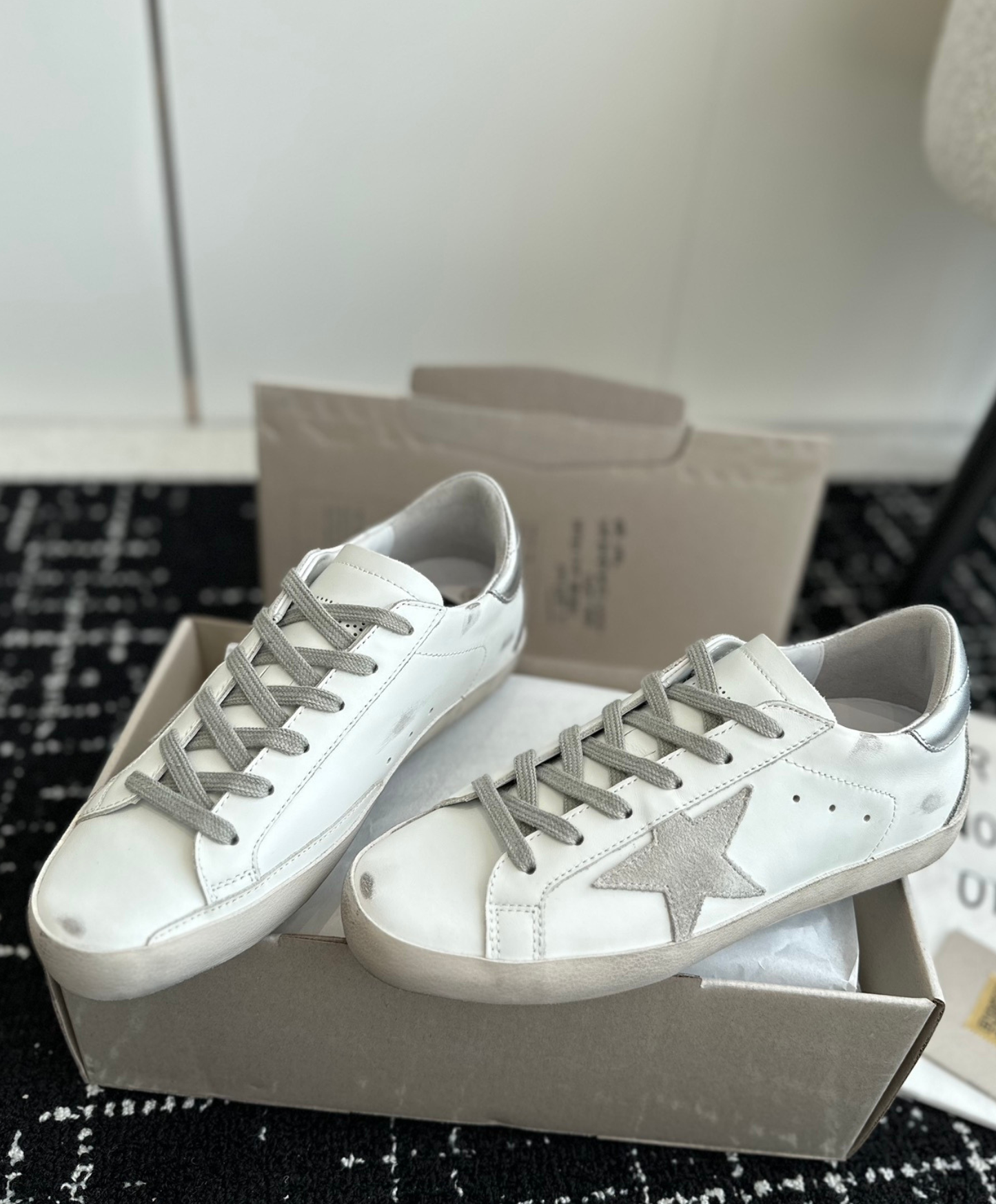 Golden Goose Super-Star Silver Metallic Heel