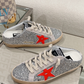 Golden Goose Super-Star Mule Silver Glitter & Red