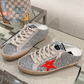 Golden Goose Super-Star Mule Silver Glitter & Red