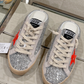 Golden Goose Super-Star Mule Silver Glitter & Red