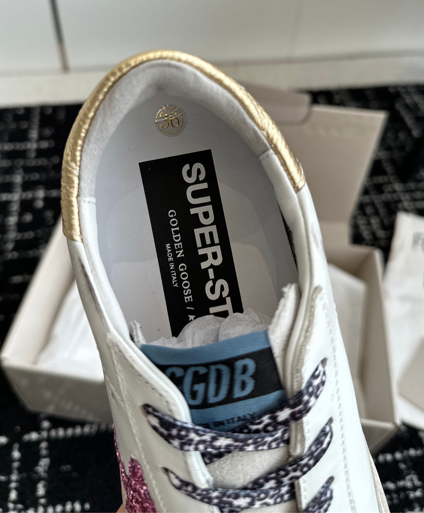 Golden Goose Super-Star Pink Glitter Star