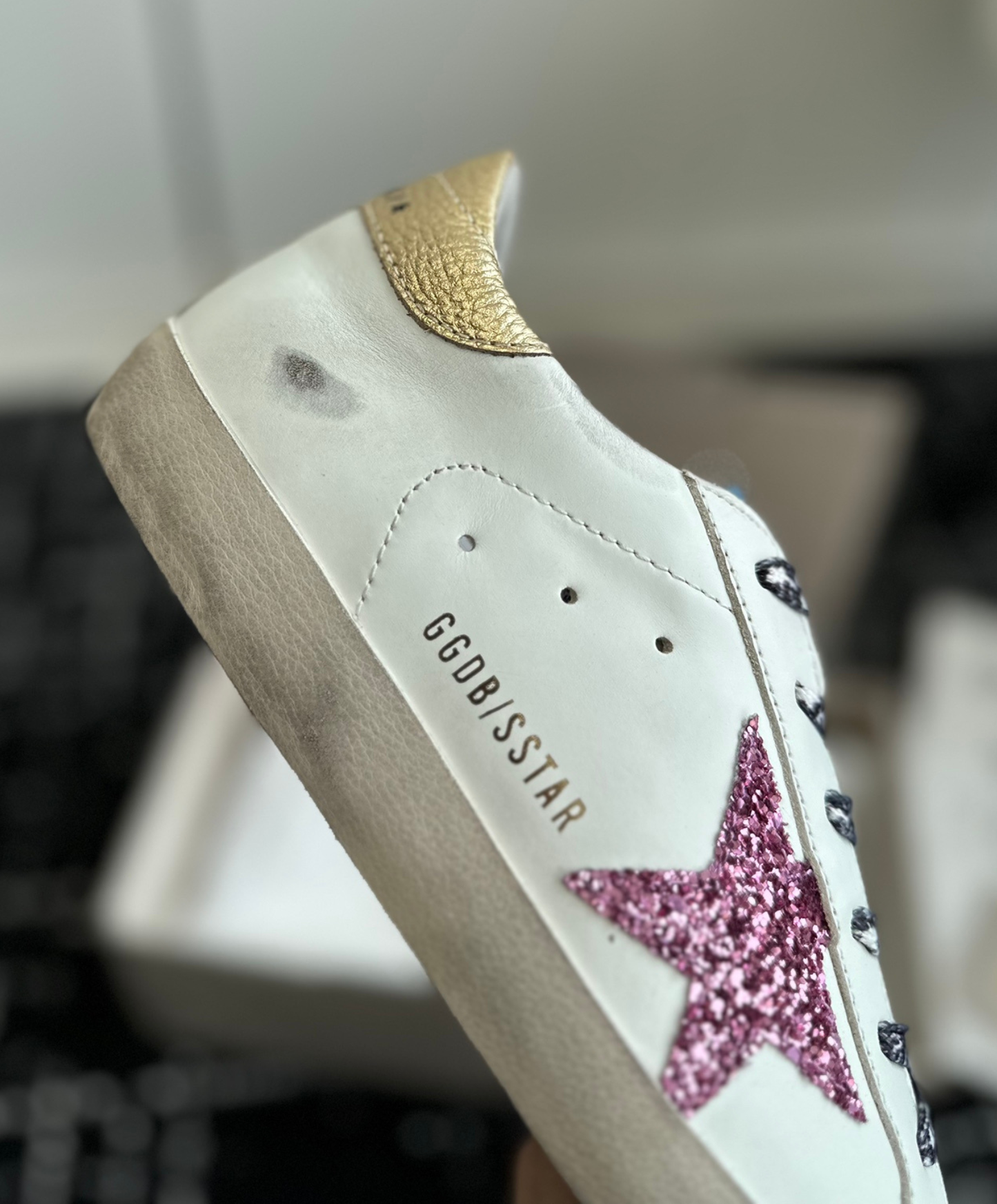 Golden Goose Super-Star Pink Glitter Star