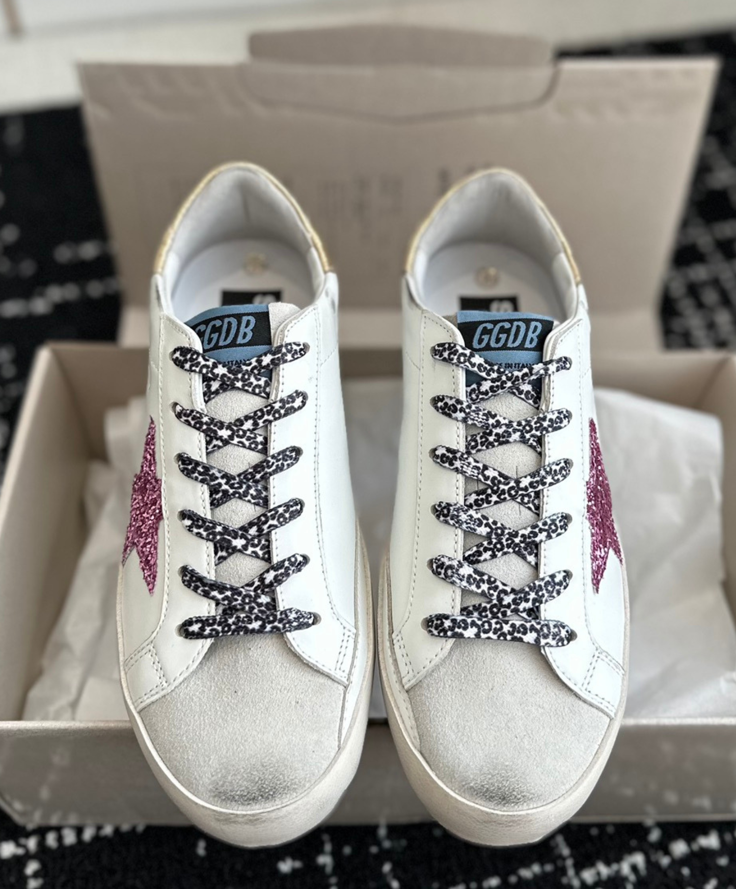 Golden Goose Super-Star Pink Glitter Star