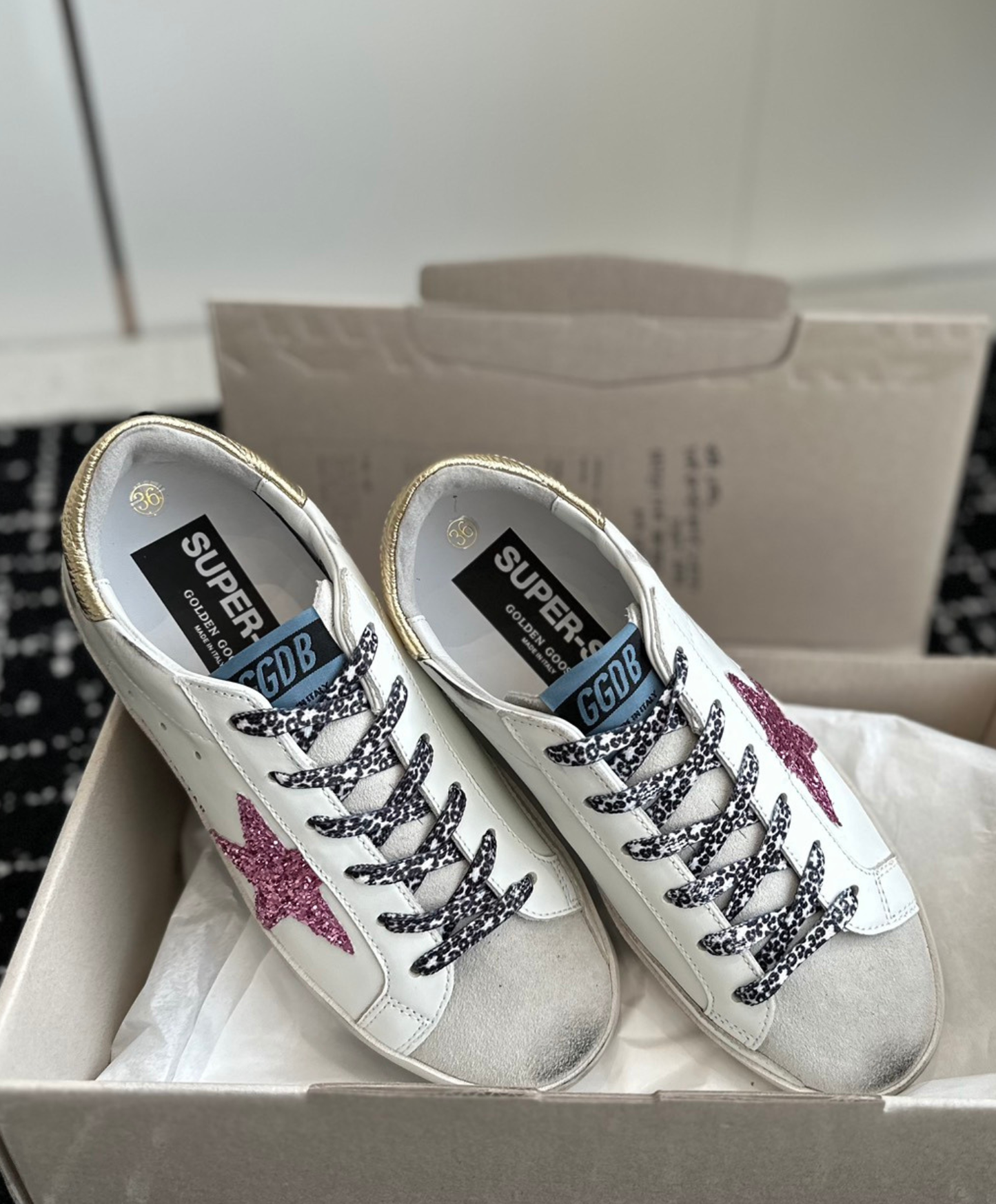 Golden Goose Super-Star Pink Glitter Star