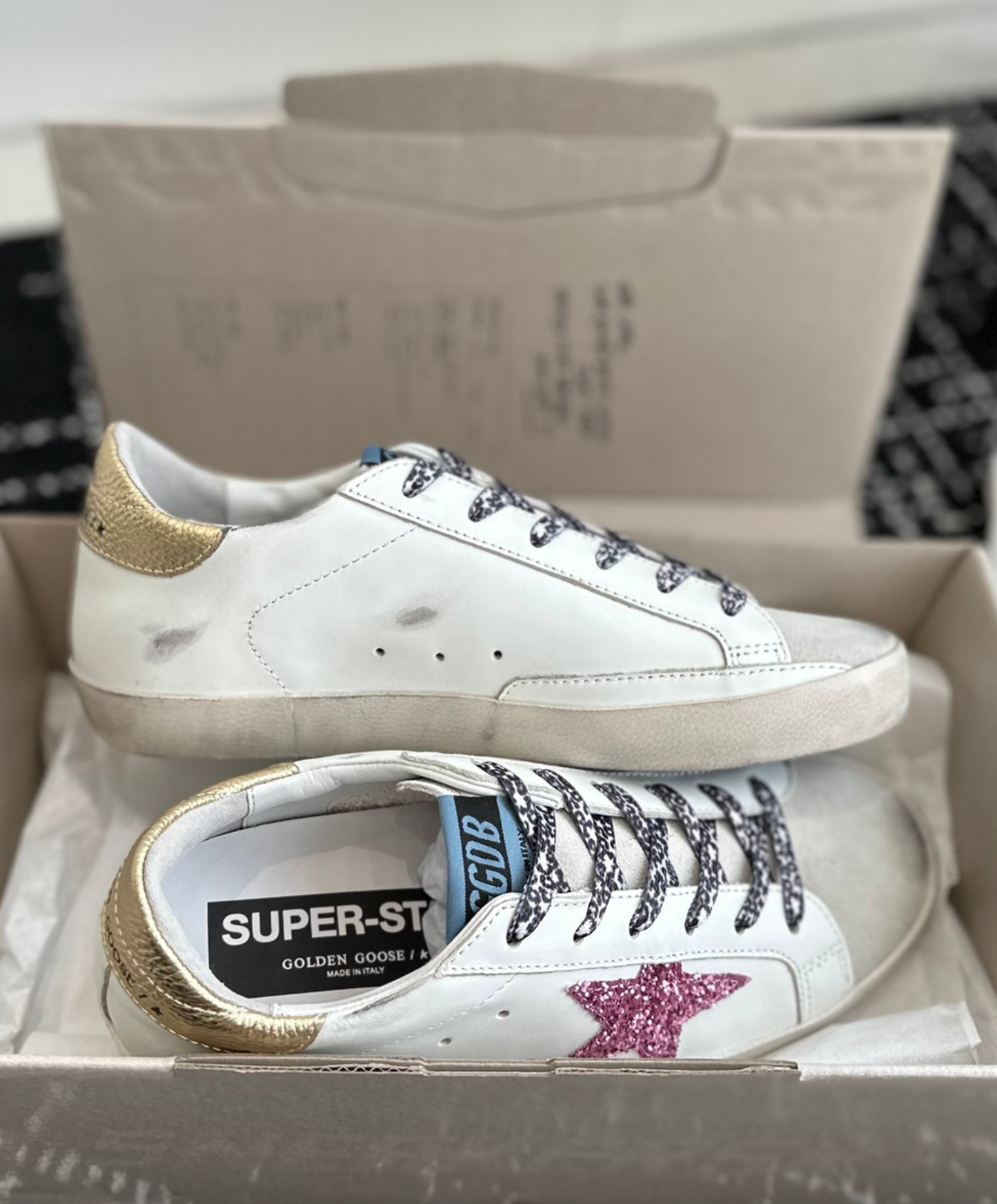 Golden Goose Super-Star Pink Glitter Star