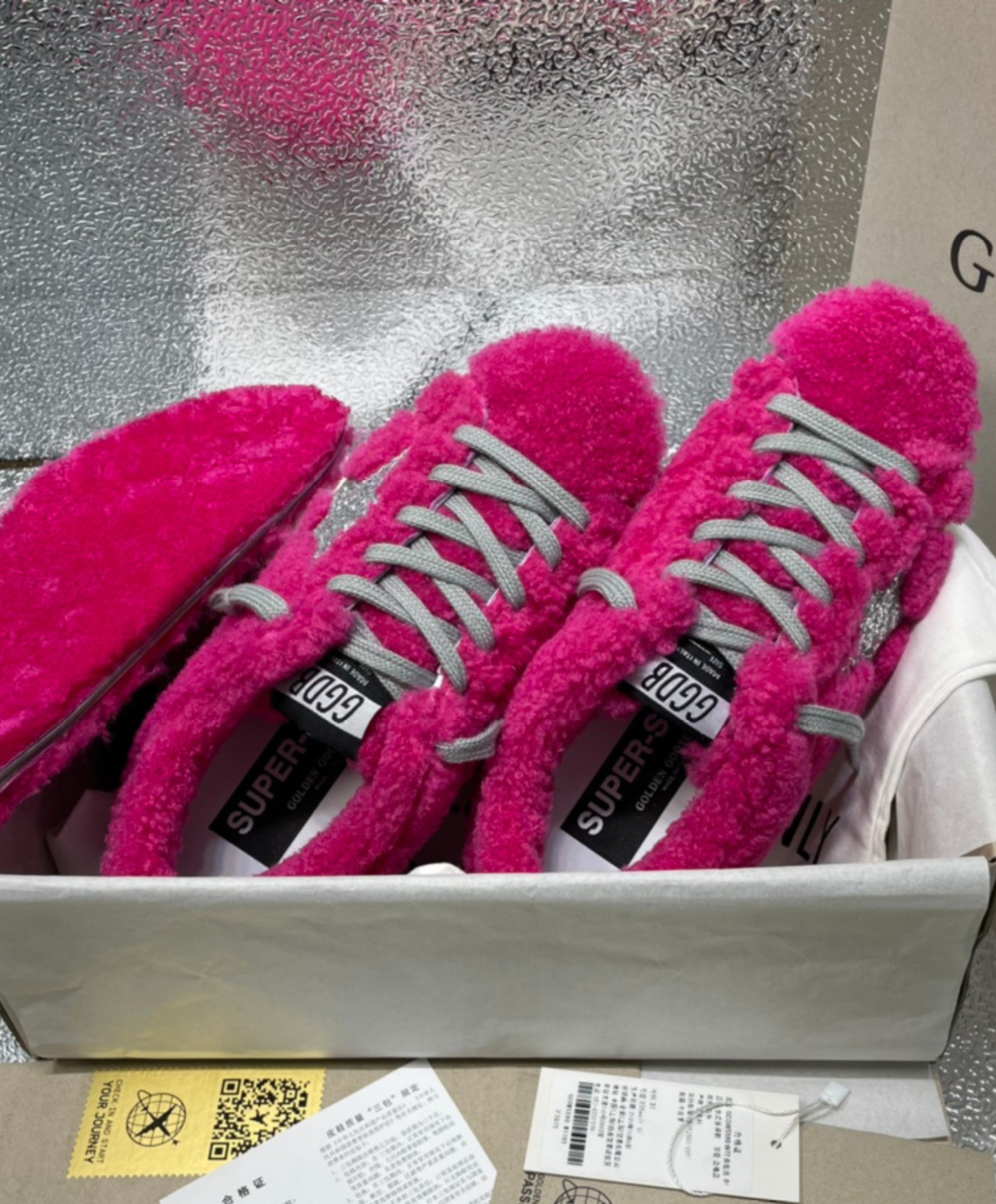 Golden Goose Super-Star Fuchsia Glam Shearling