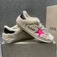 Golden Goose Super-Star Plush Shearling & Neon Accent