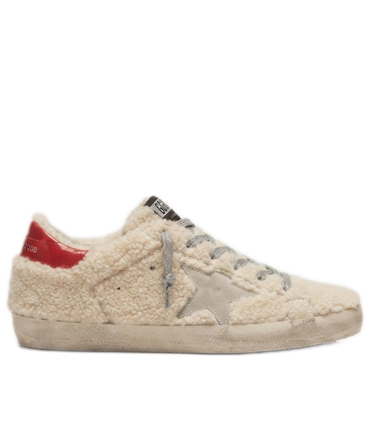 Golden Goose Super-Star Shearling & Red Gloss