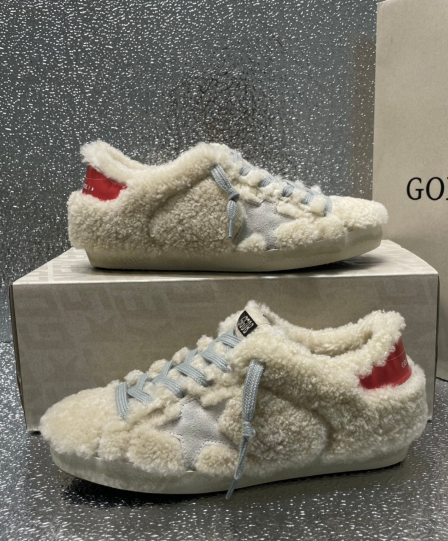 Golden Goose Super-Star Shearling & Red Gloss