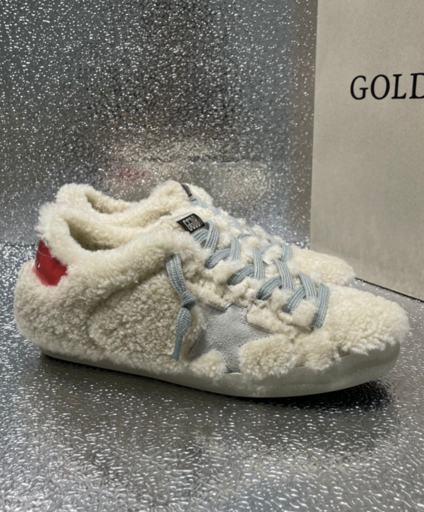 Golden Goose Super-Star Shearling & Red Gloss