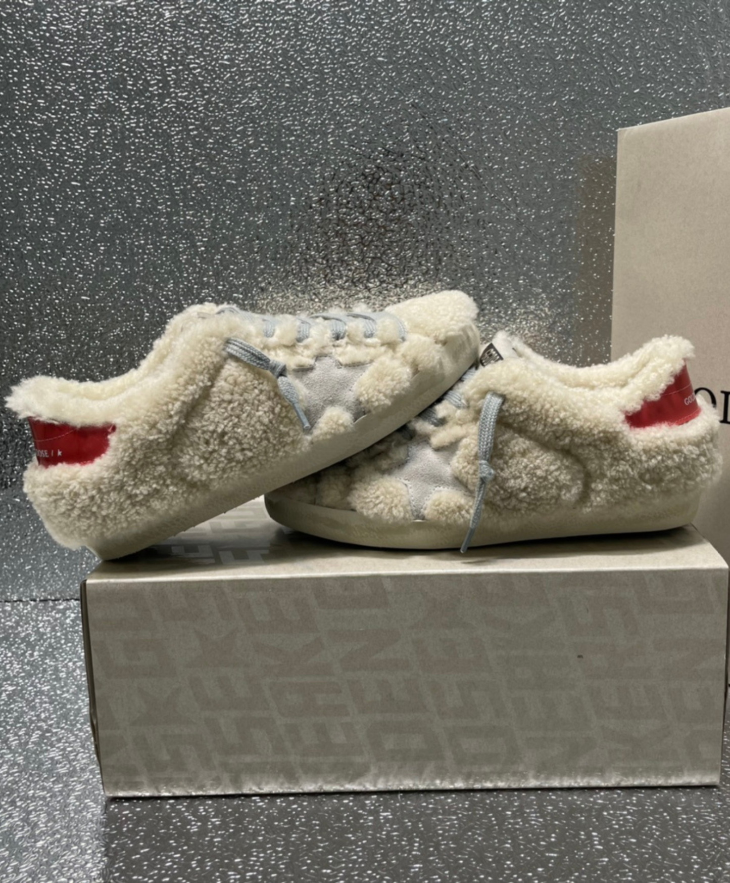 Golden Goose Super-Star Shearling & Red Gloss