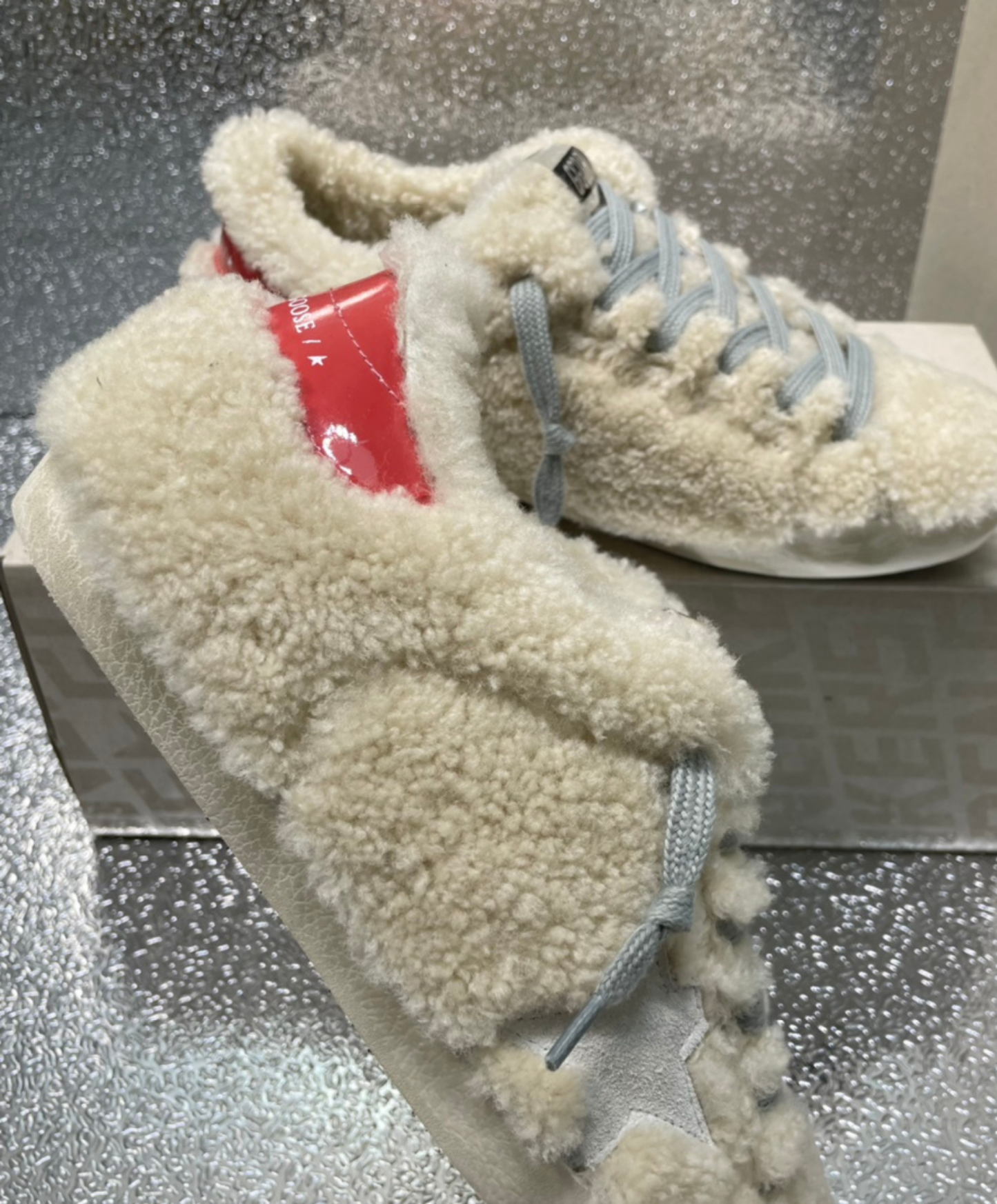 Golden Goose Super-Star Shearling & Red Gloss