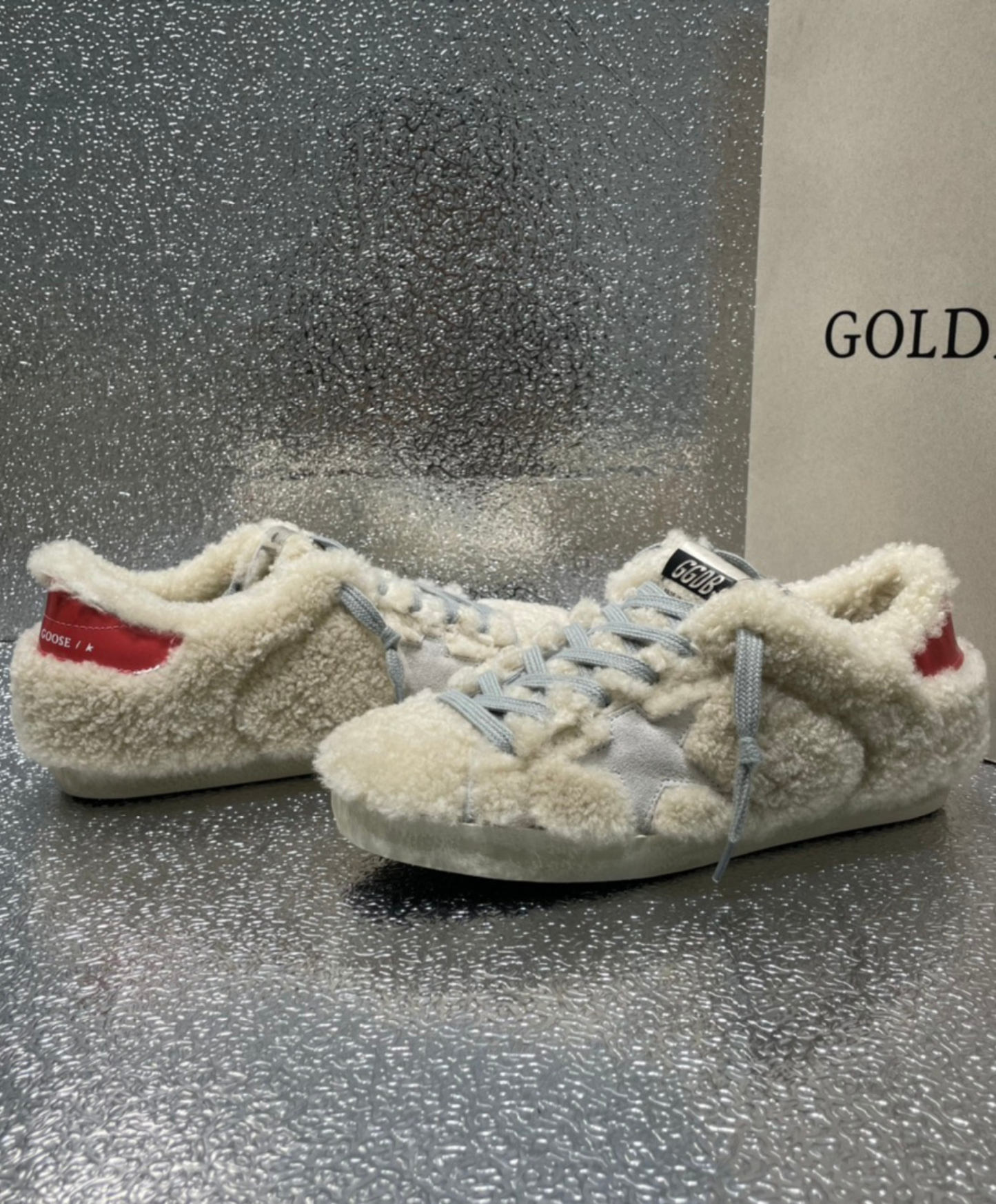 Golden Goose Super-Star Shearling & Red Gloss