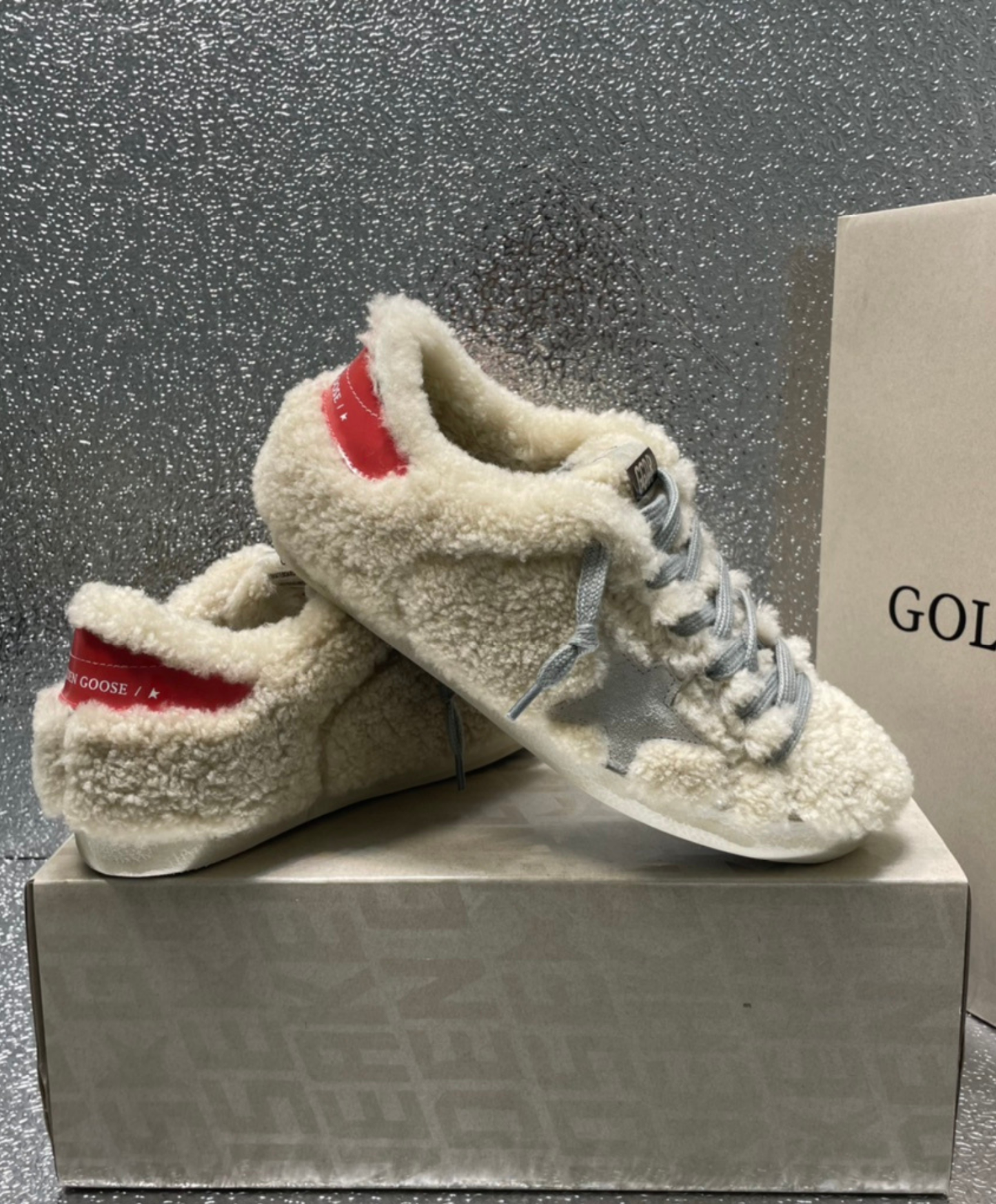 Golden Goose Super-Star Shearling & Red Gloss