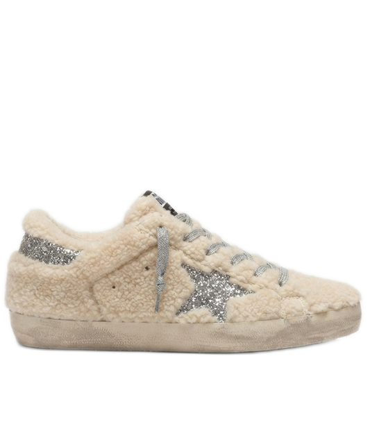 Golden Goose Super-Star Shearling & Silver Glam