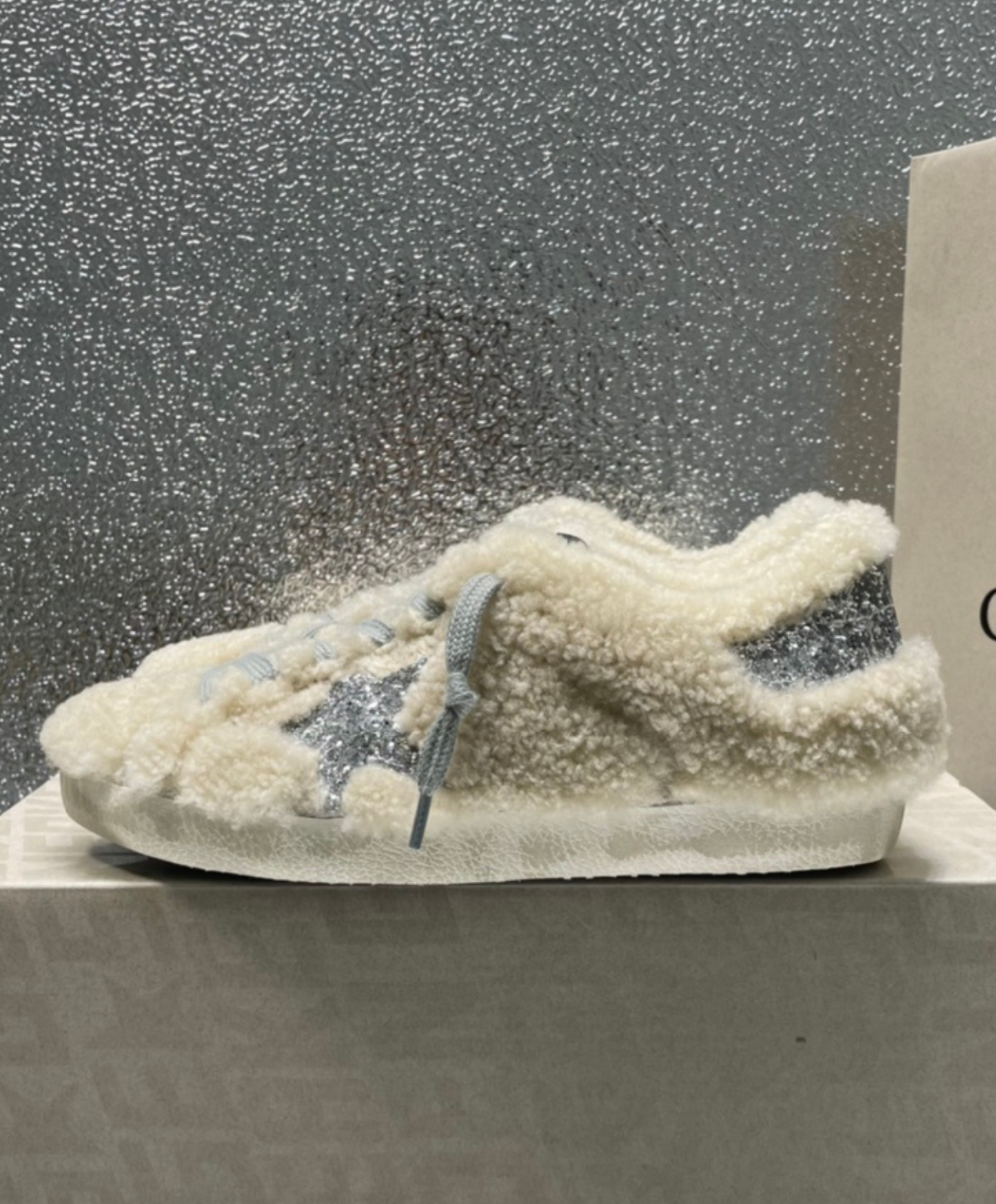 Golden Goose Super-Star Shearling & Silver Glam