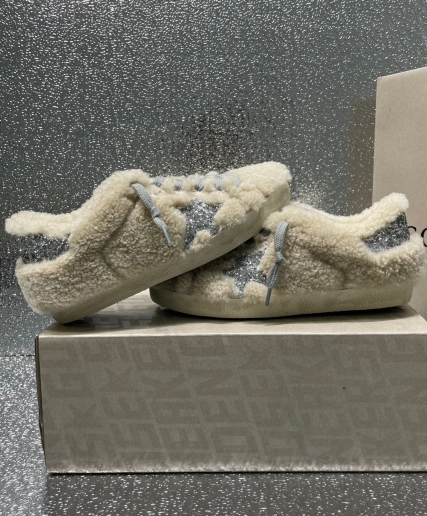 Golden Goose Super-Star Shearling & Silver Glam
