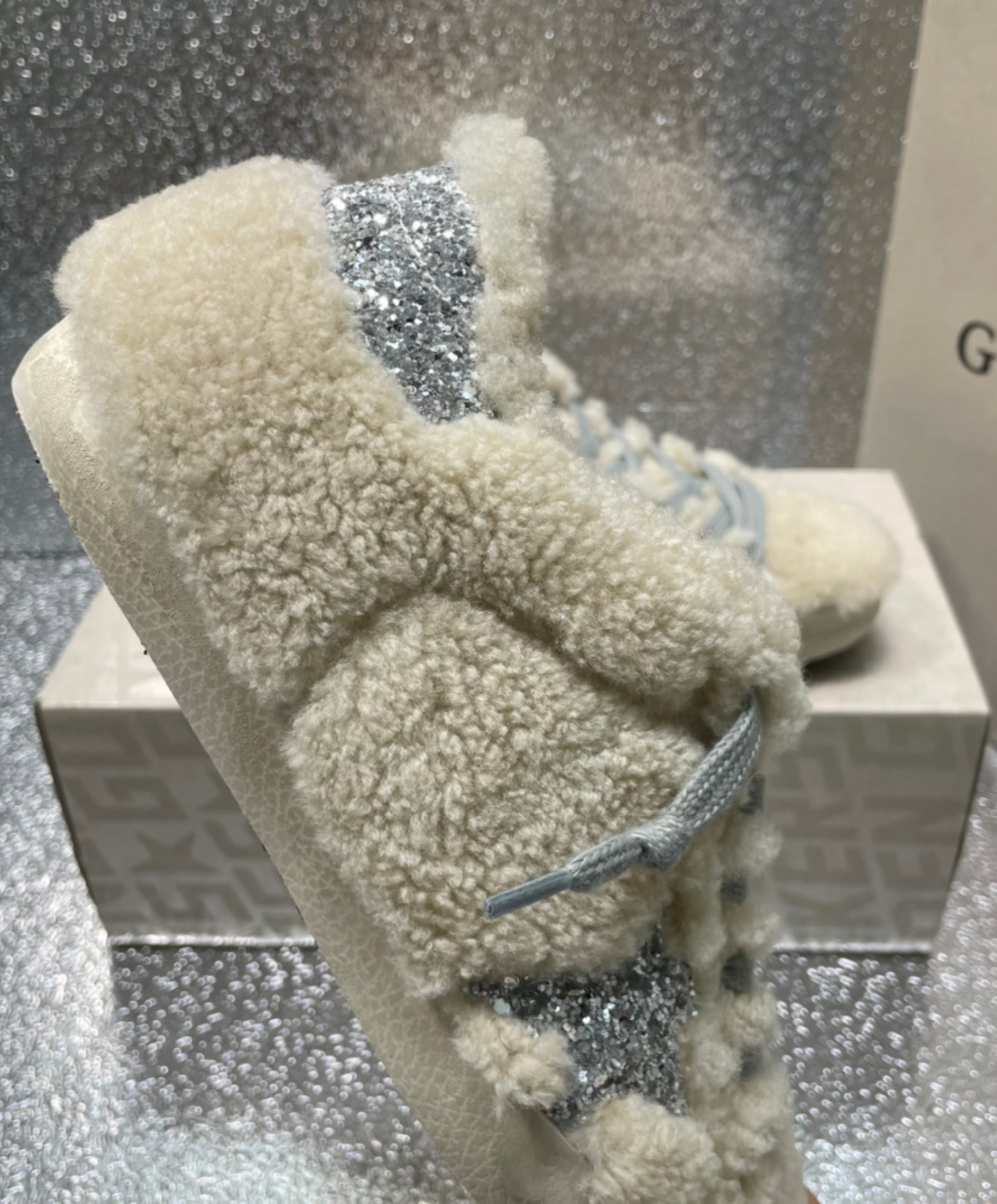 Golden Goose Super-Star Shearling & Silver Glam