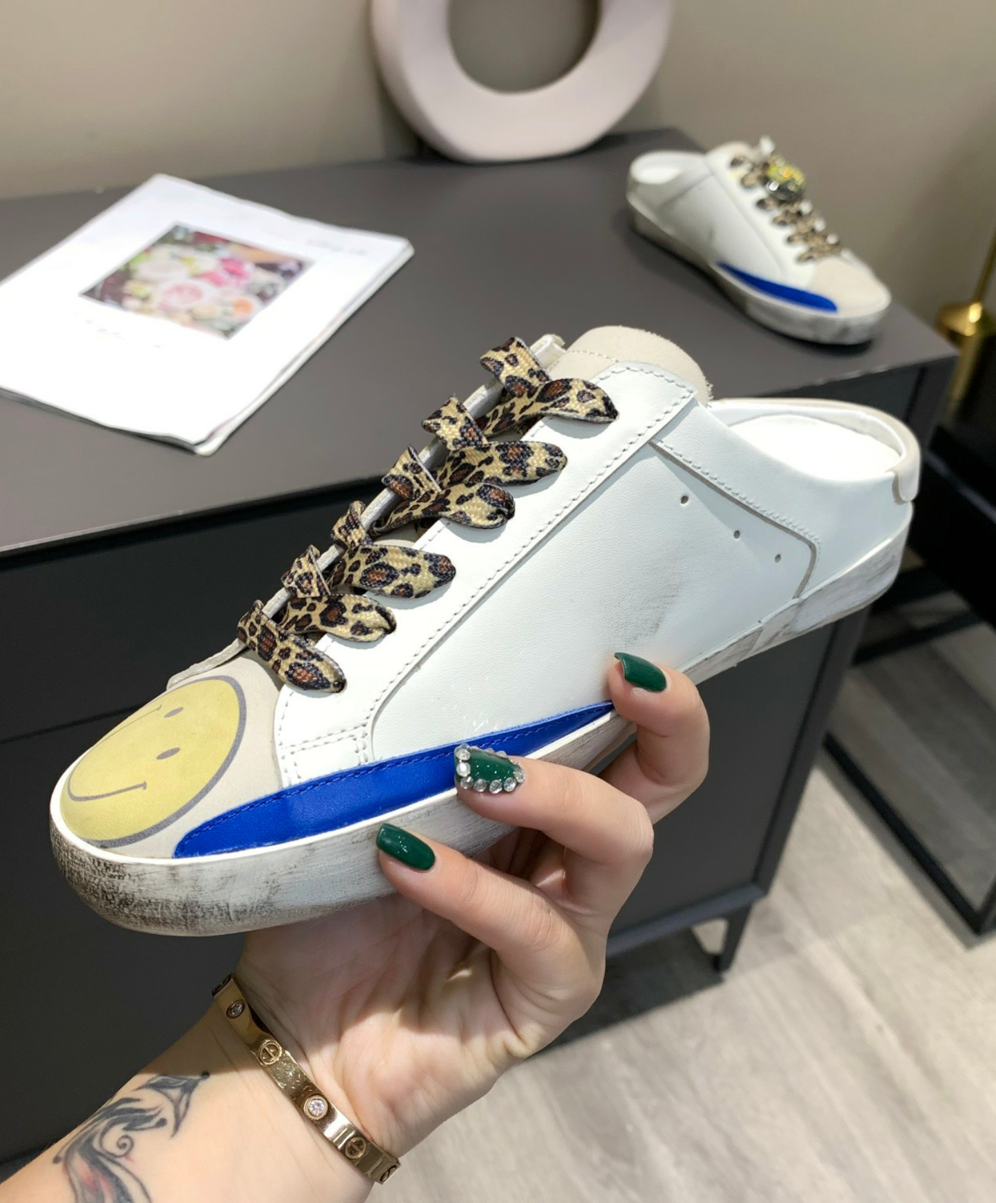 Golden Goose Super-Star Sabot Happy Star