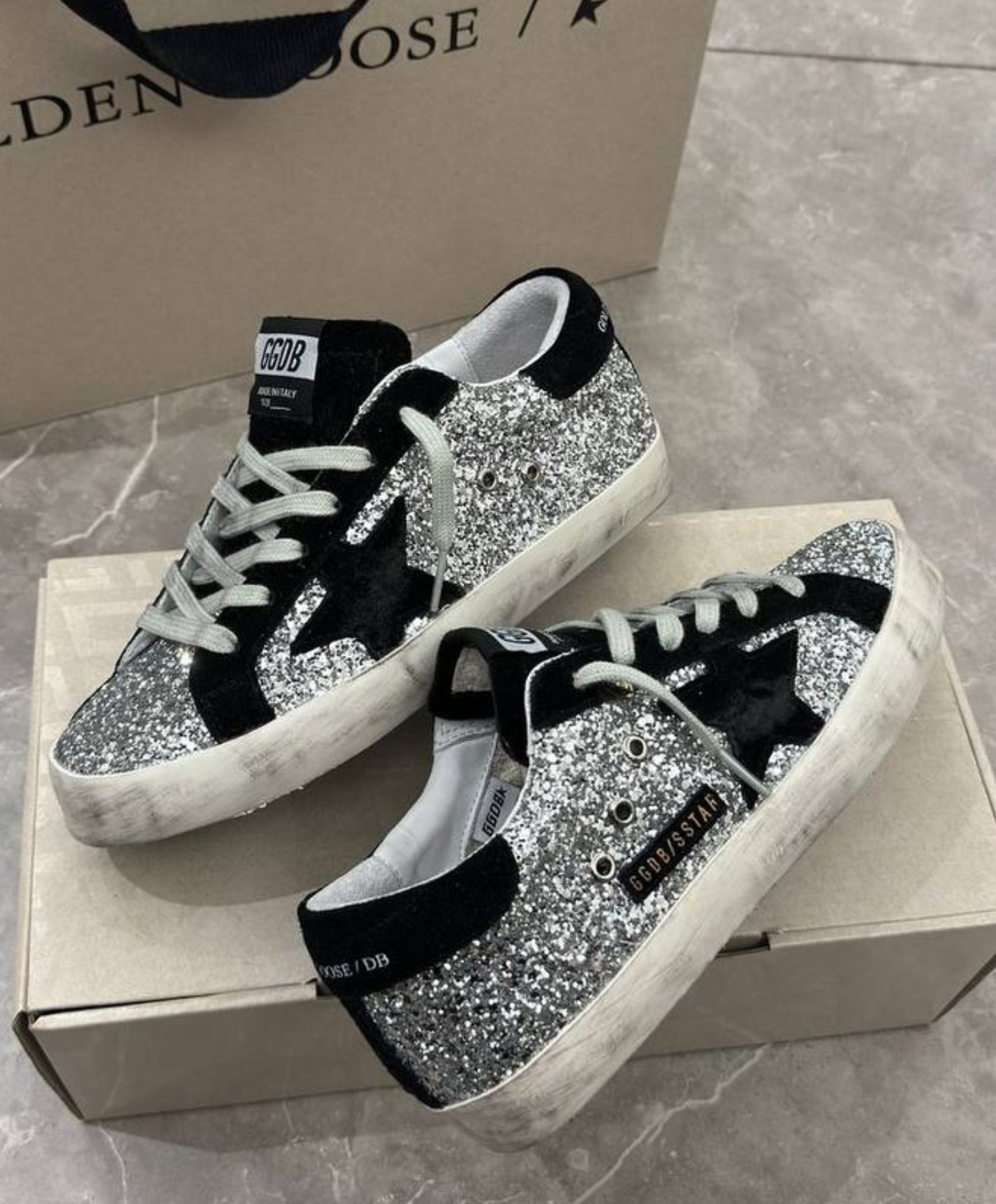 Golden Goose "Super-Star Silver & Black Glitter" Edition