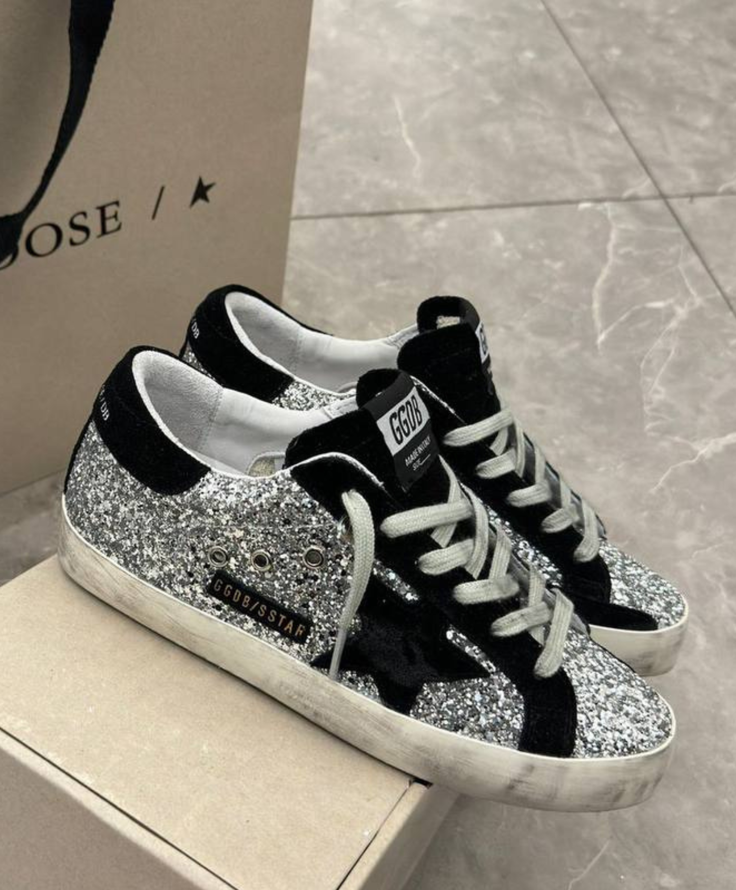 Golden Goose "Super-Star Silver & Black Glitter" Edition
