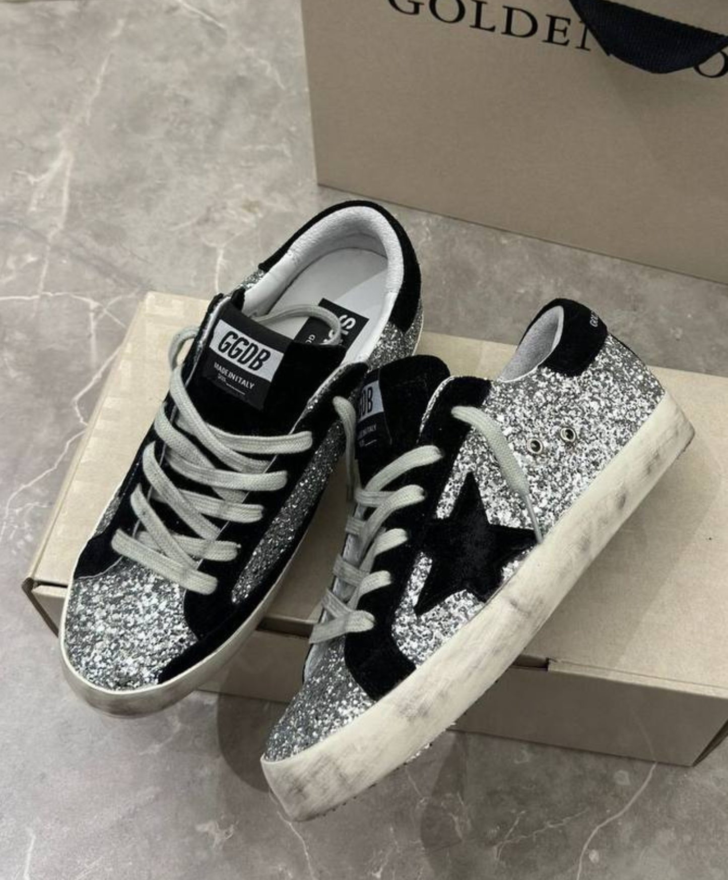 Golden Goose "Super-Star Silver & Black Glitter" Edition