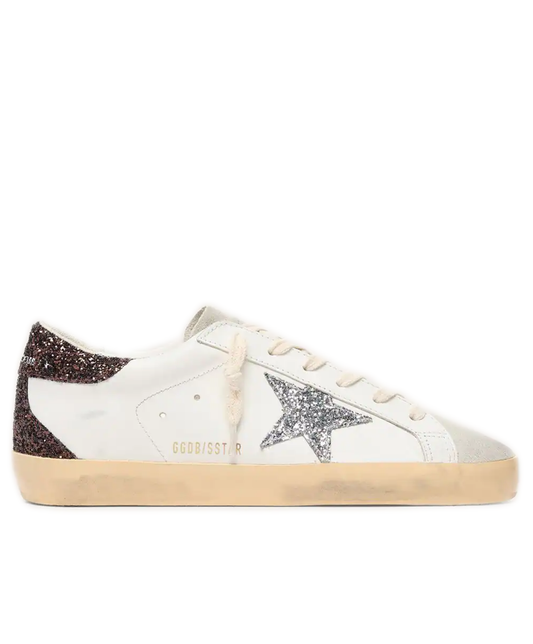 Golden Goose Super-Star Silver & Dark Glitter