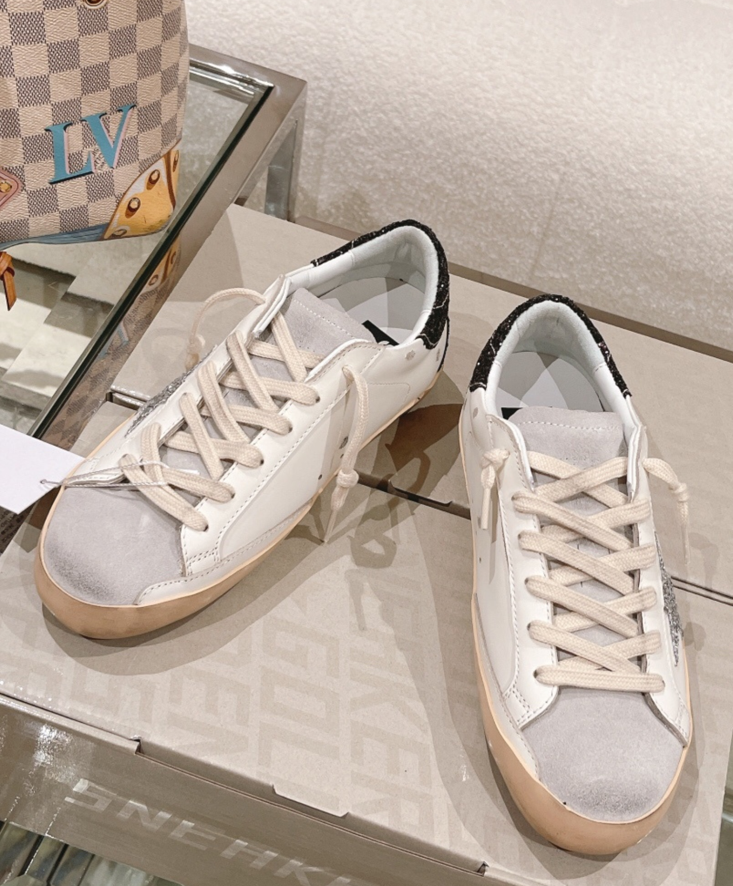Golden Goose Super-Star Silver & Dark Glitter